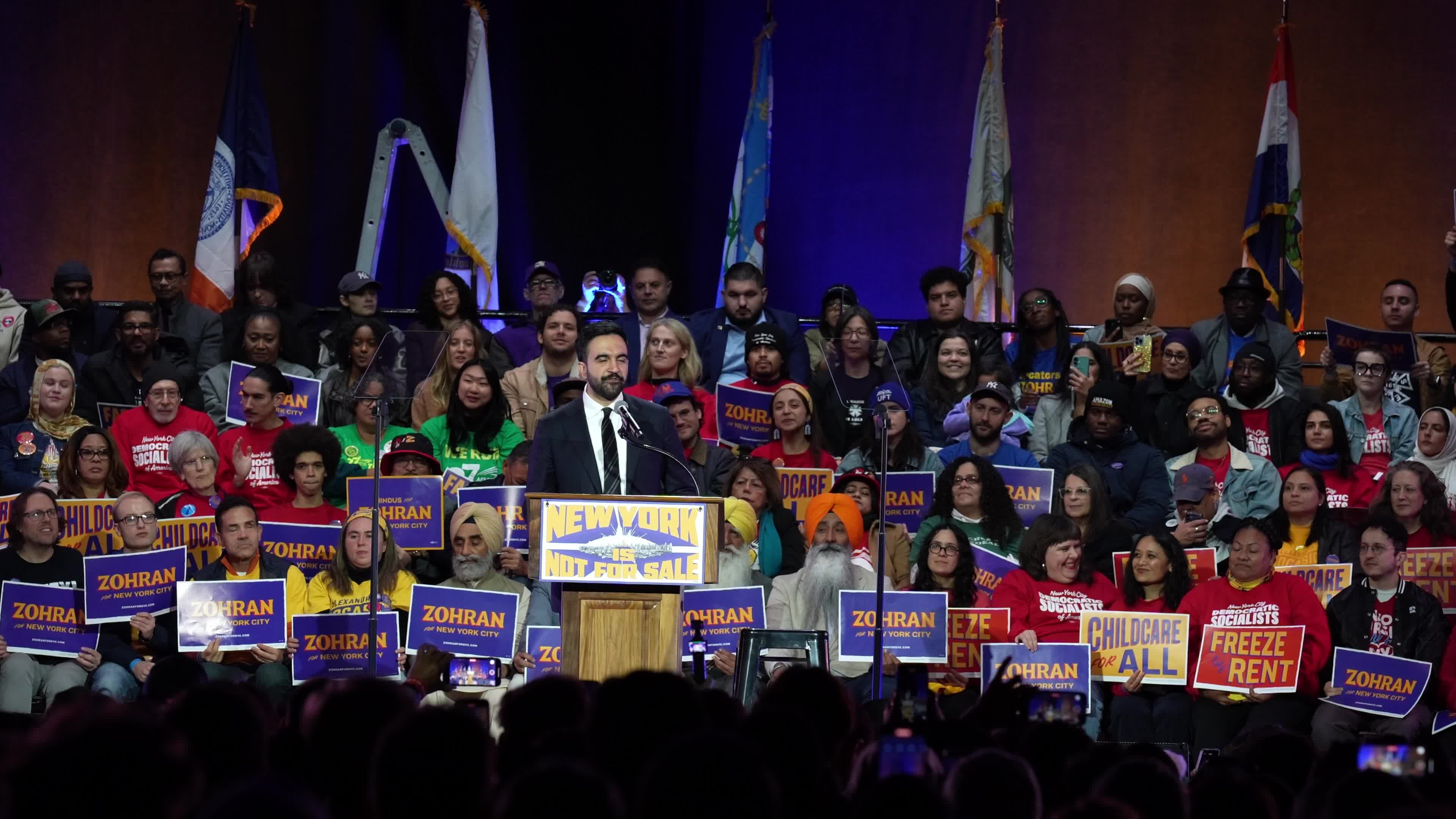 New York Mayoral Candidate Zohran Mamdani Election Rally