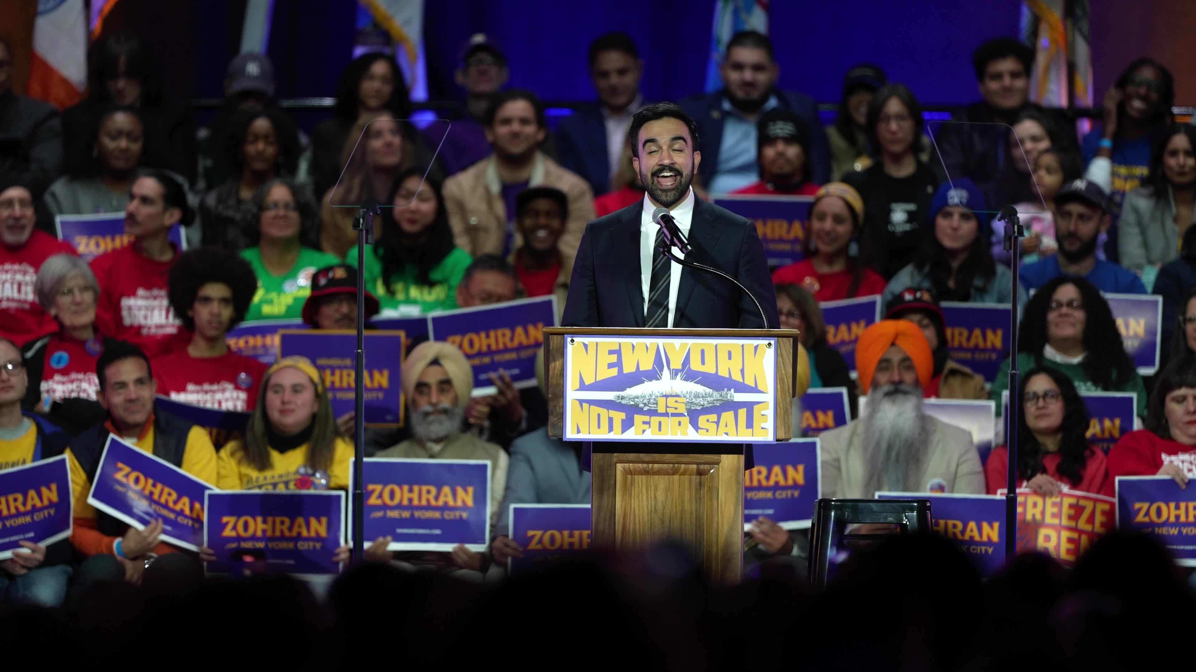 New York Mayoral Candidate Zohran Mamdani Election Rally