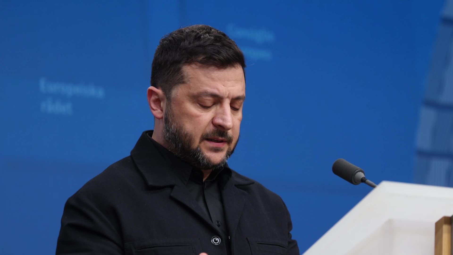 President of Ukraine Volodymyr Zelenskyy at the European Council in Brussels