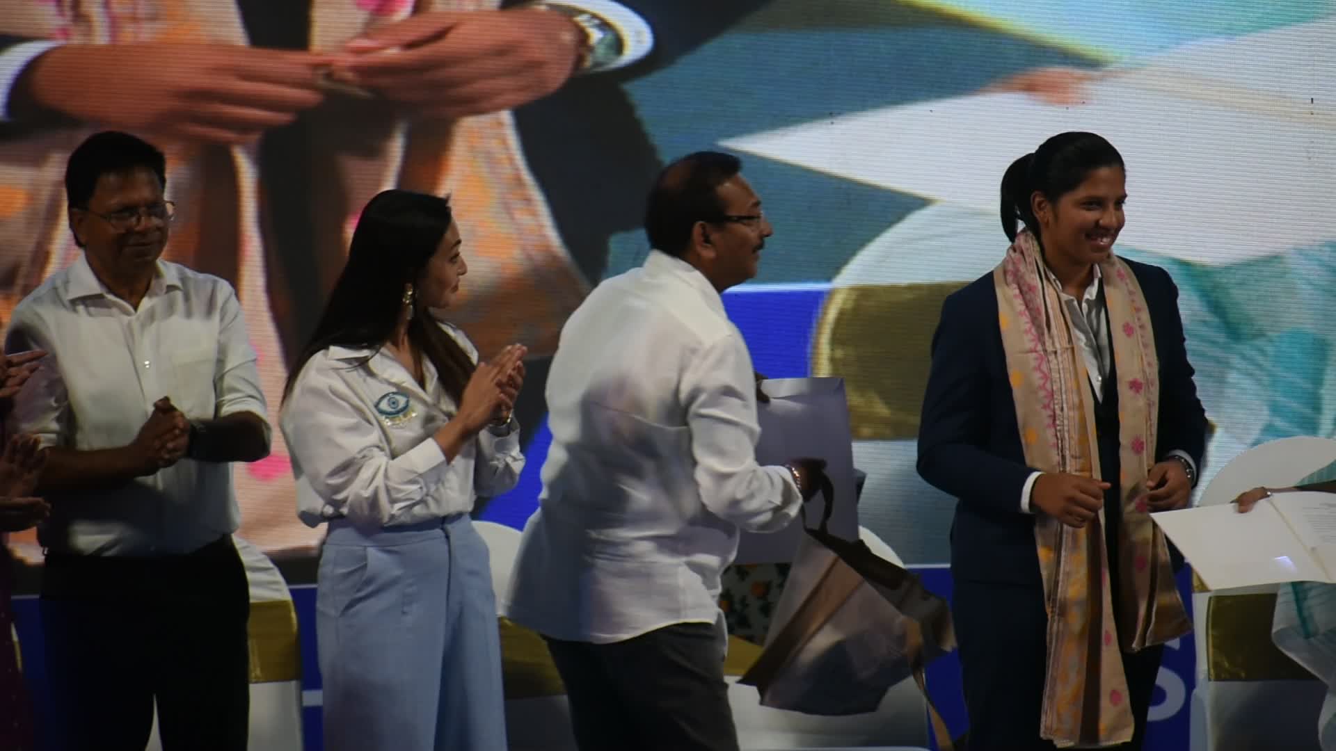 2025 Woman's World Cup winner Richa Ghosh commemorated in Kolkata.