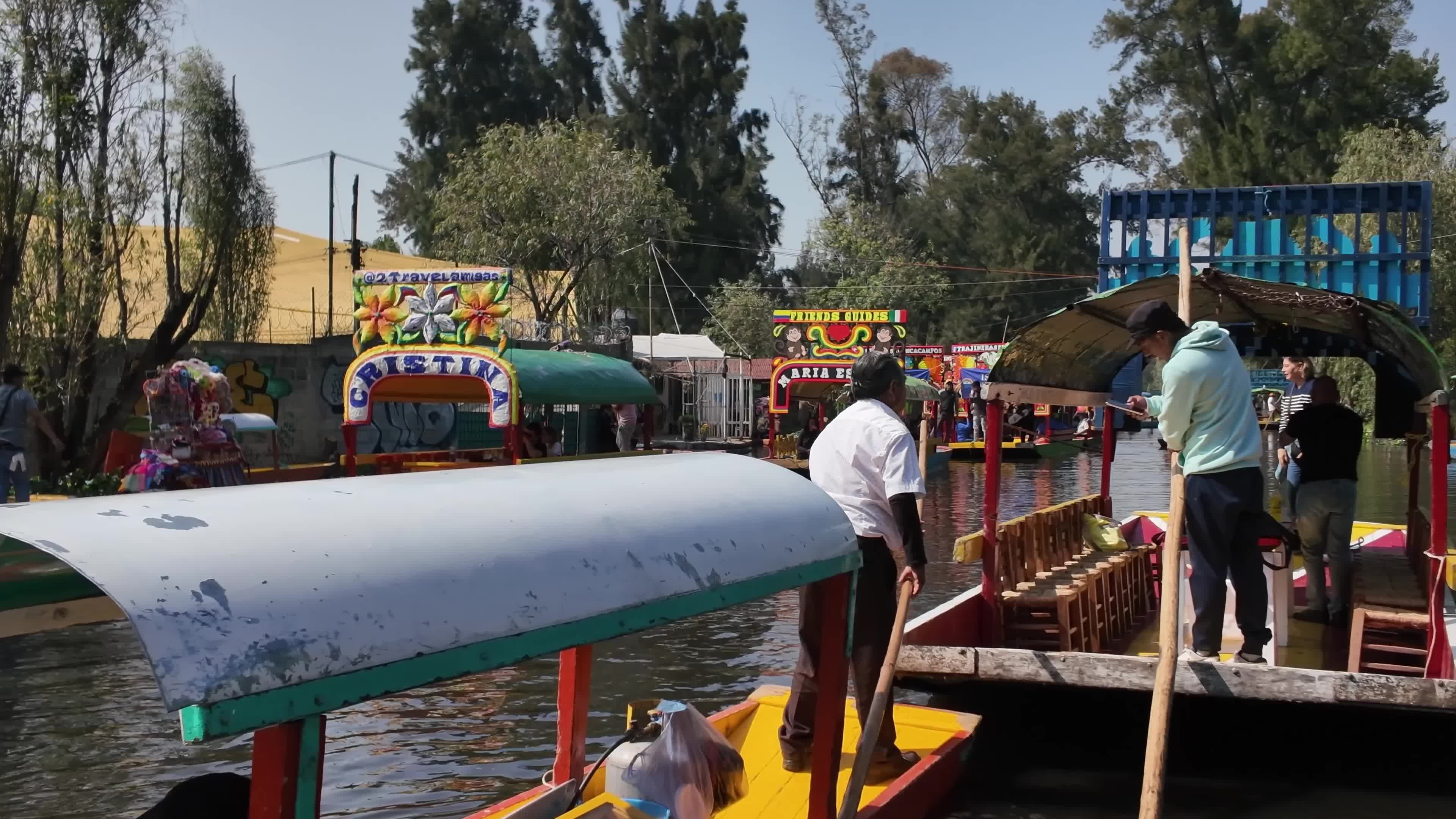 Travel Tourism Trajinera Boats in Xochimilco Mexico City