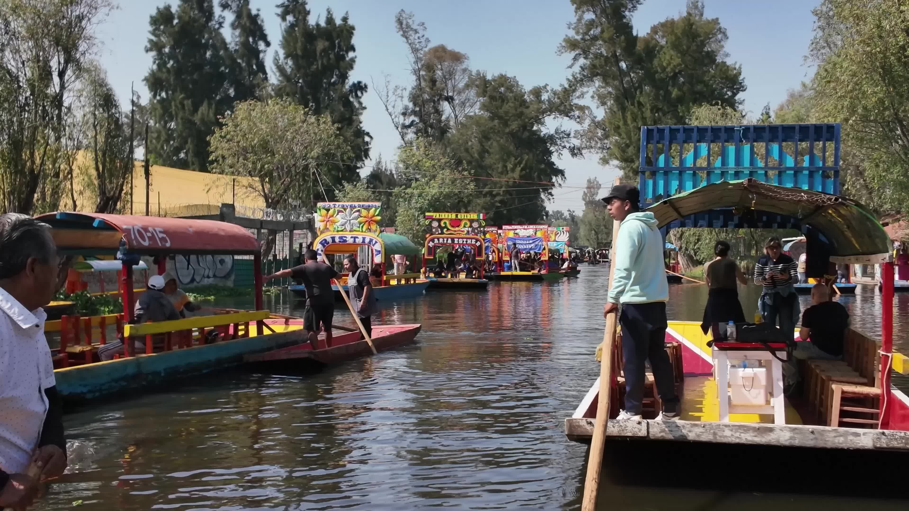 Travel Tourism Trajinera Boats in Xochimilco Mexico City