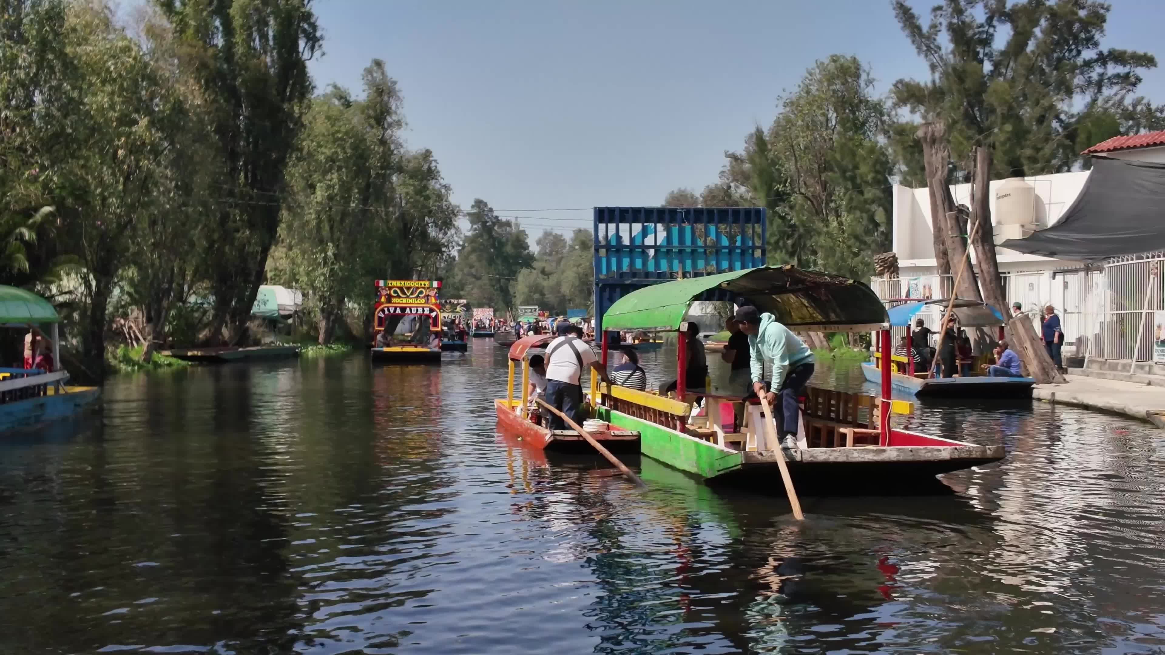 Travel Tourism Trajinera Boats in Xochimilco Mexico City