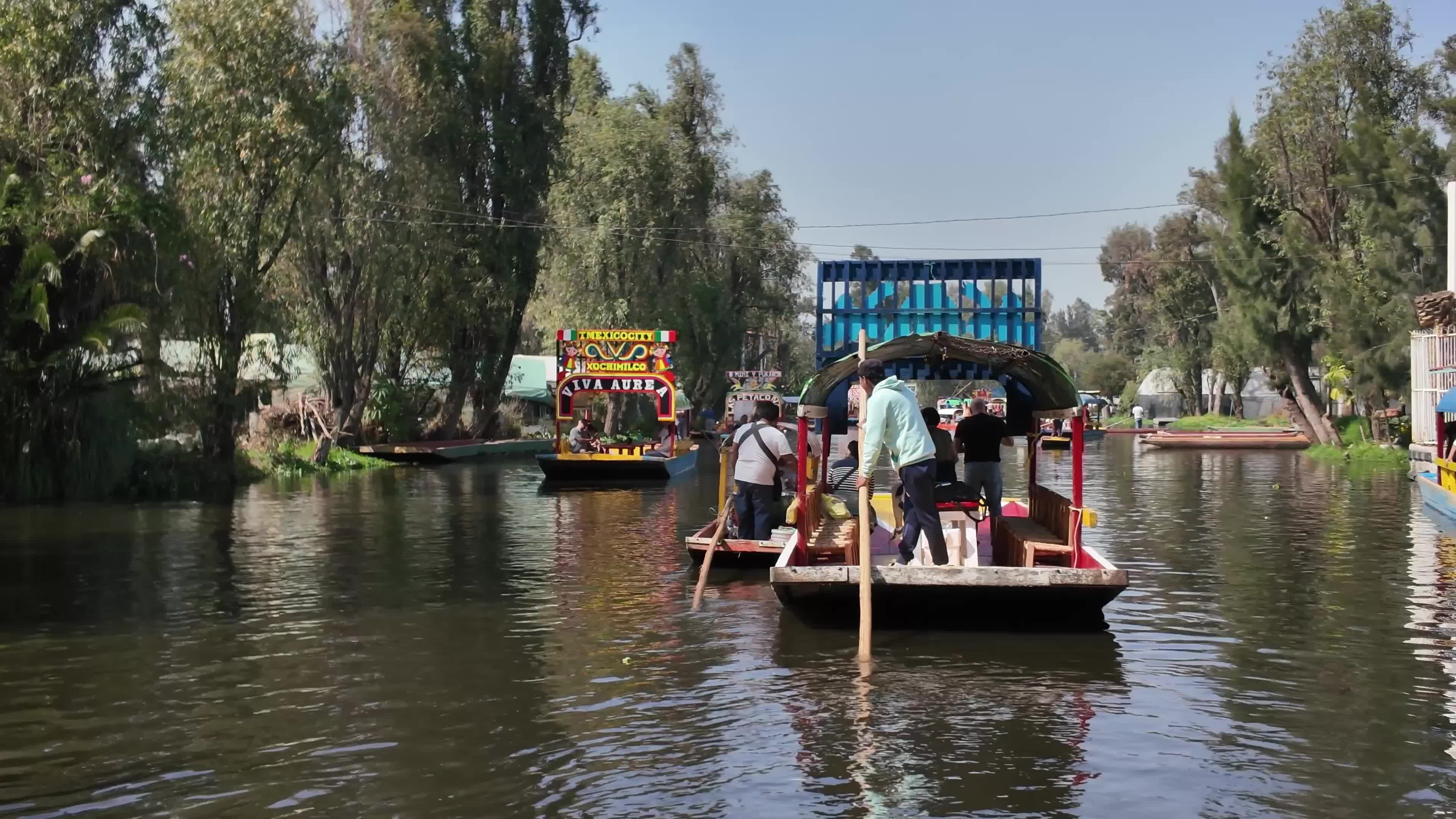 Travel Tourism Trajinera Boats in Xochimilco Mexico City