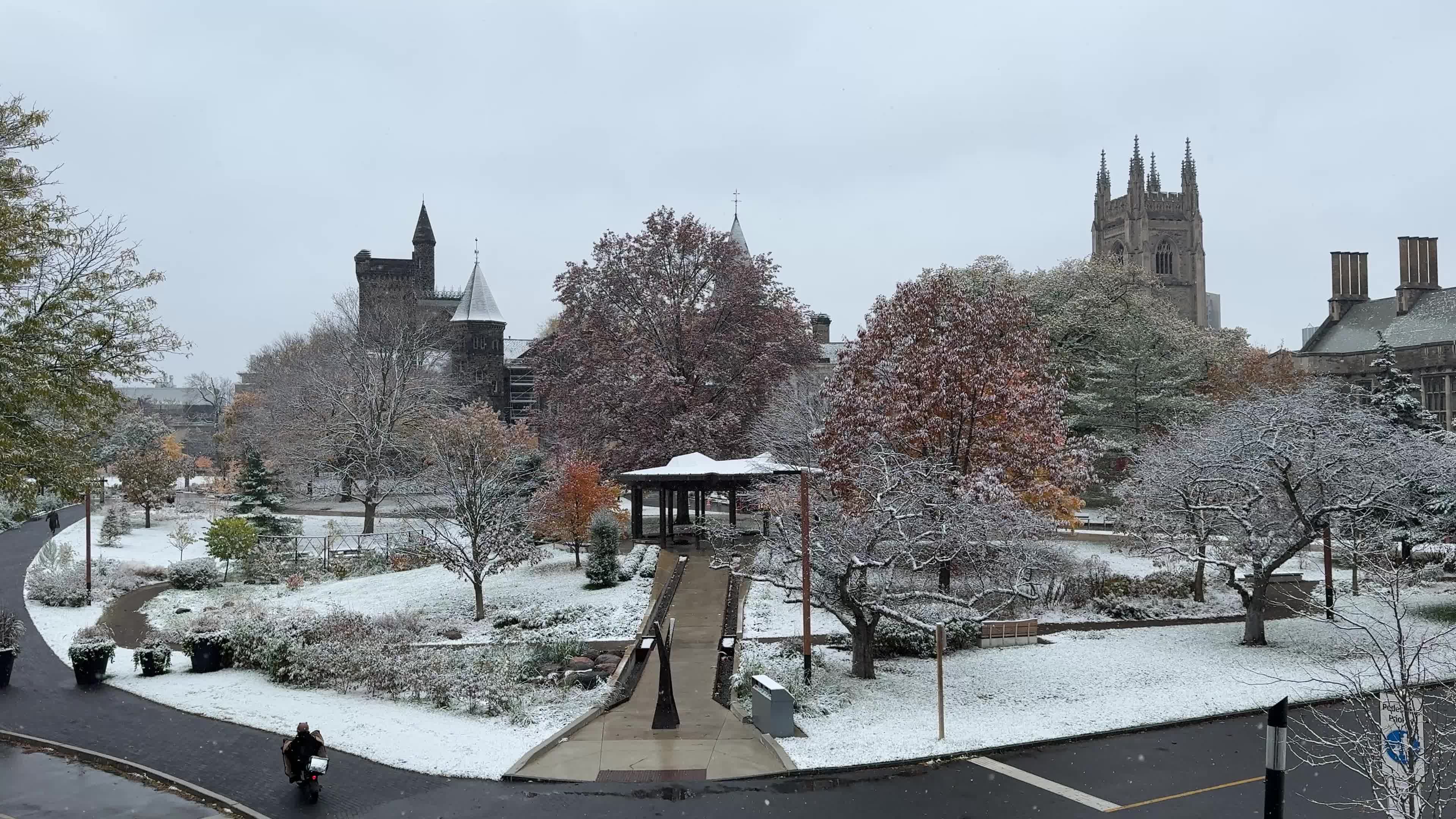 First snow of the season, Toronto, Canada