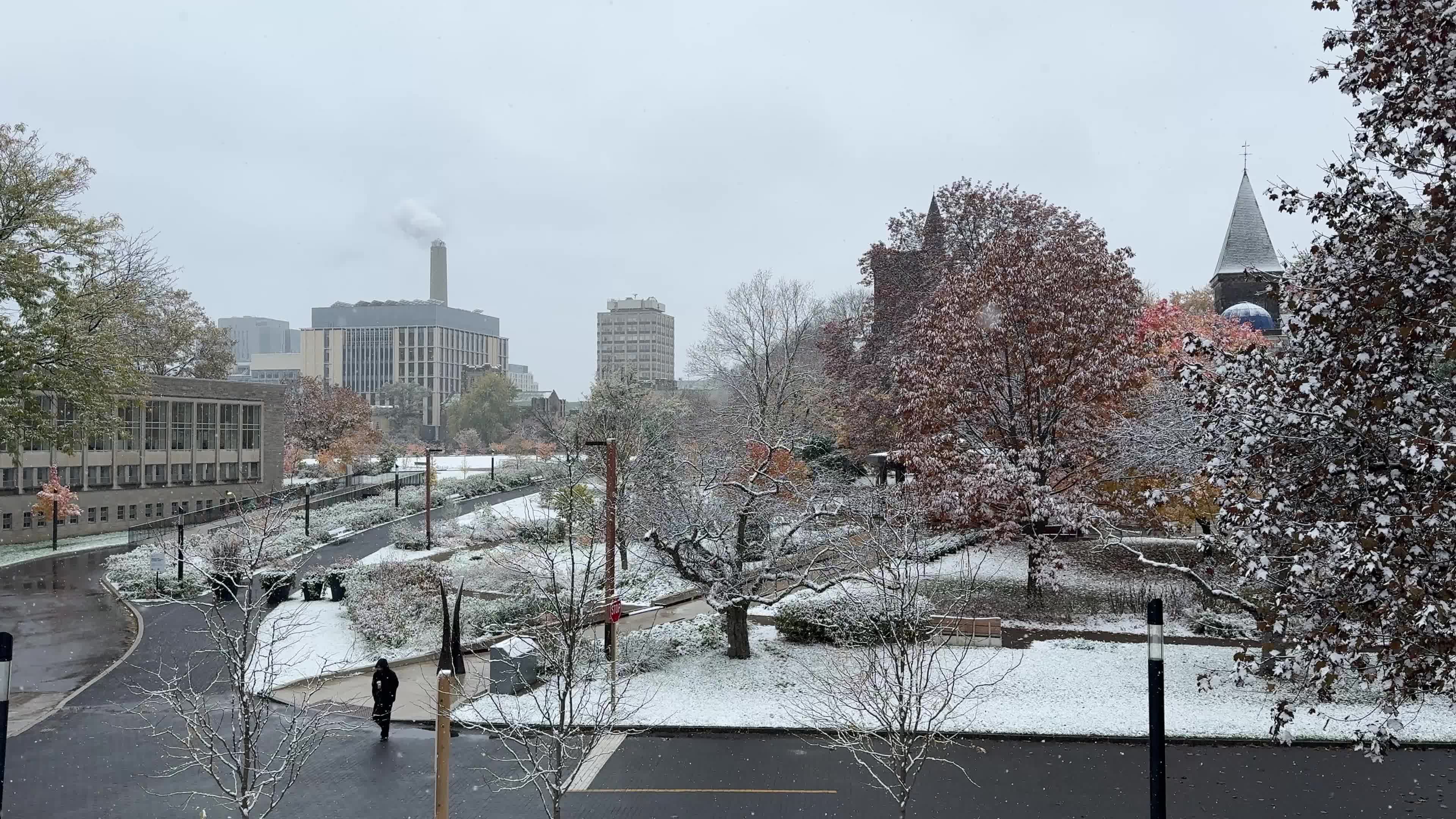 First snow of the season, Toronto, Canada