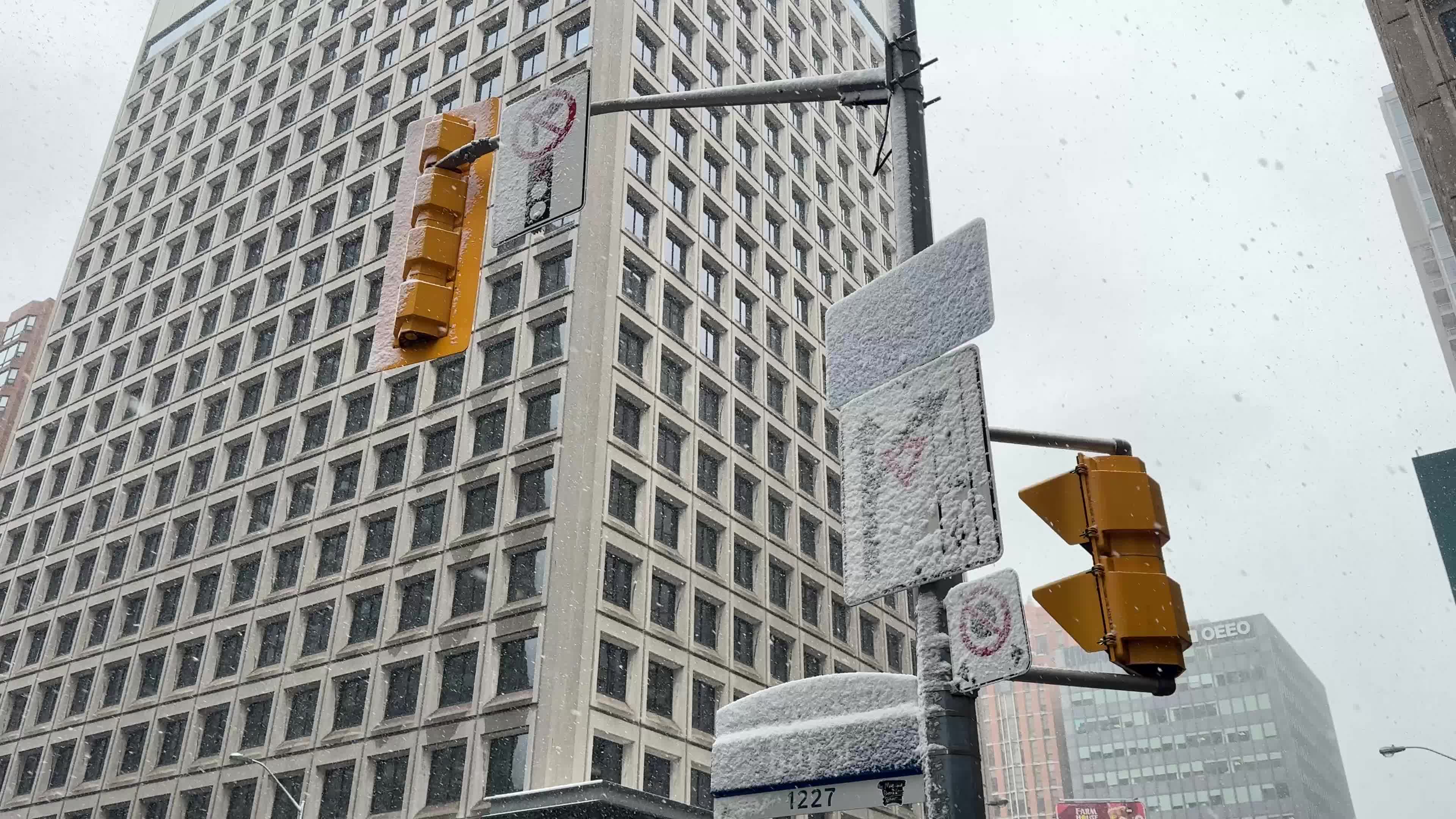 First snow of the season, Toronto, Canada
