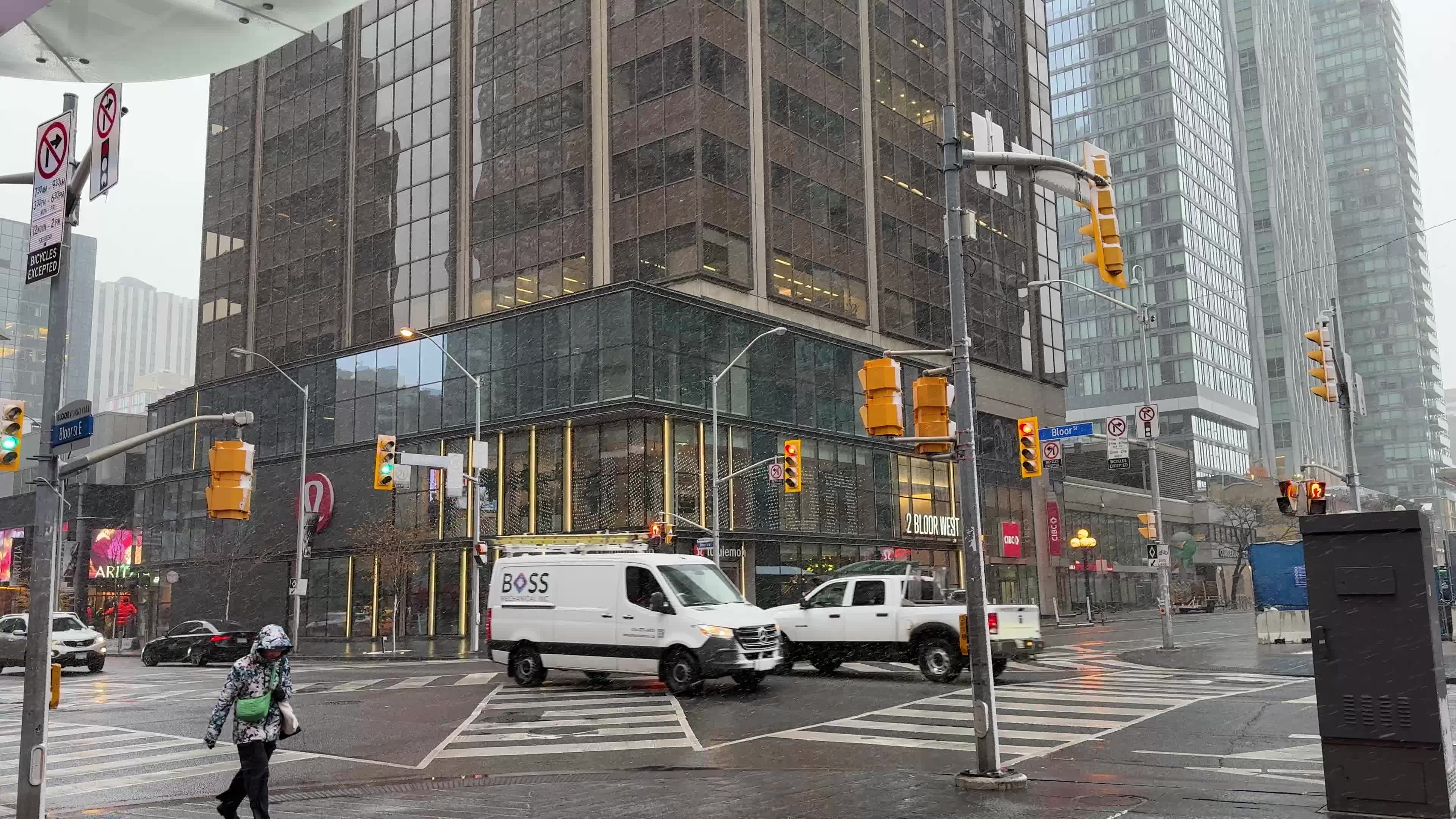 First snow of the season, Toronto, Canada