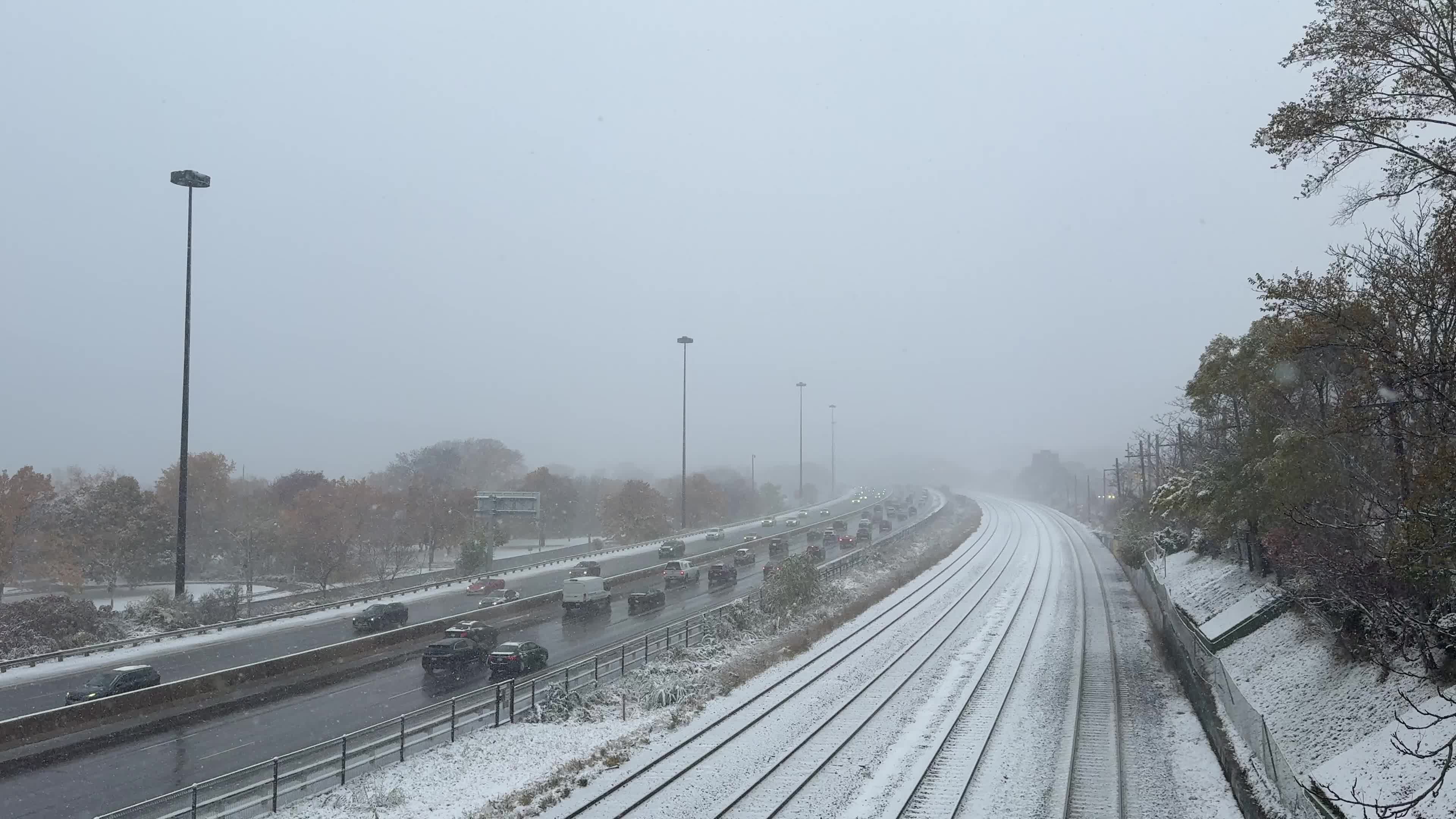 First snow of the season, Toronto, Canada