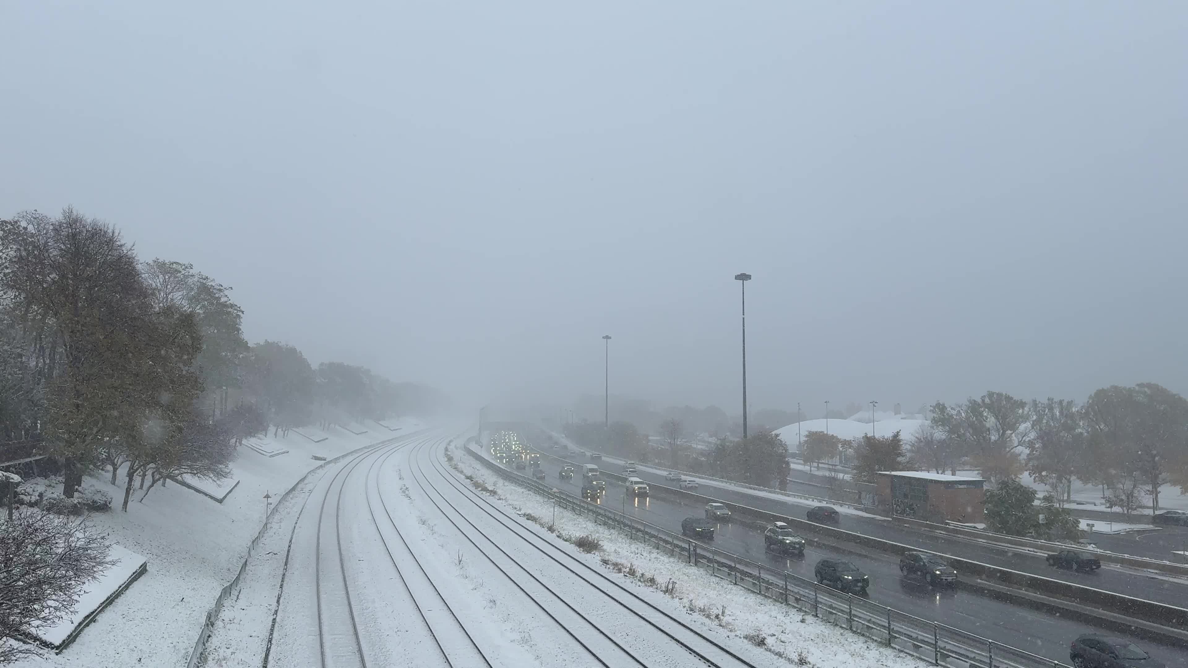 First snow of the season, Toronto, Canada