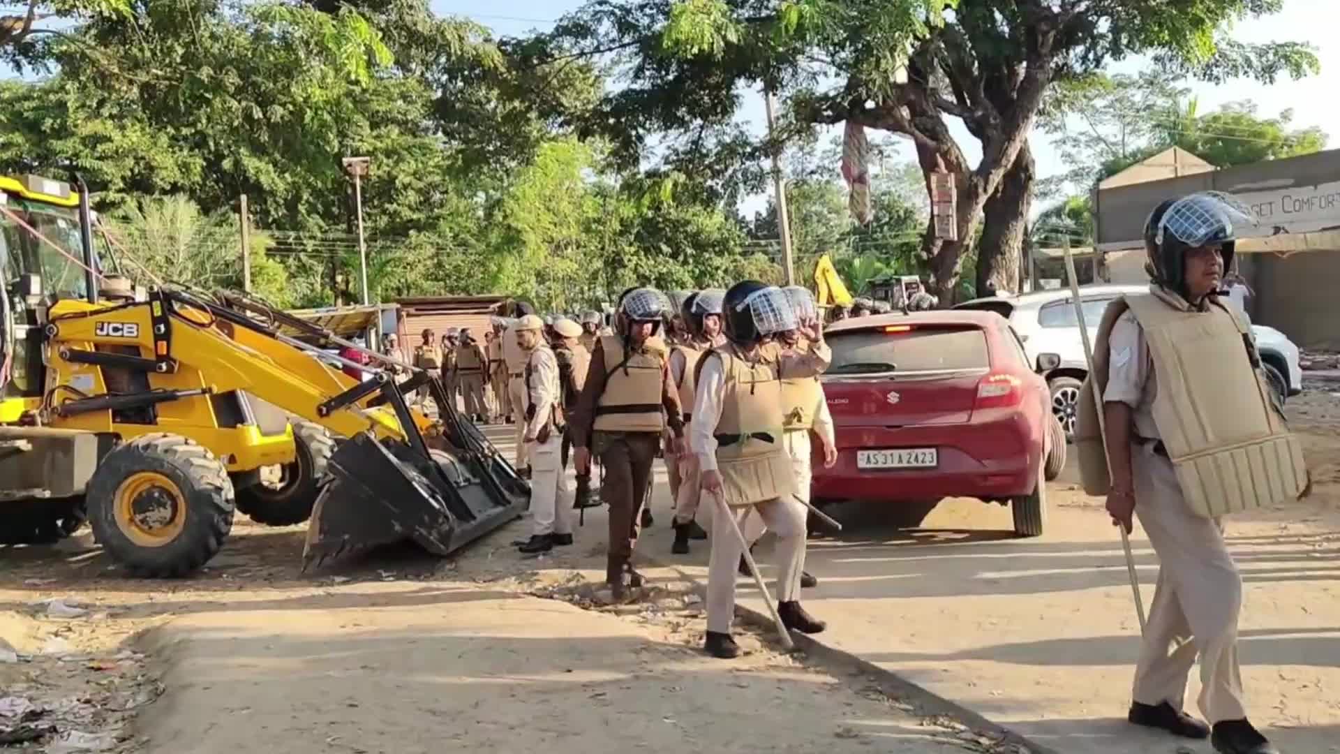 Eviction drive in Assam , India 