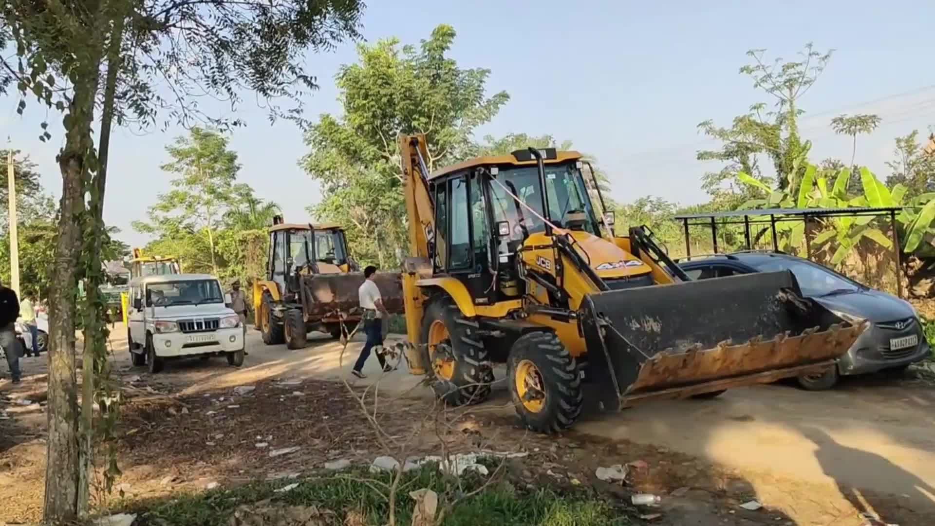 Eviction drive in Assam , India 