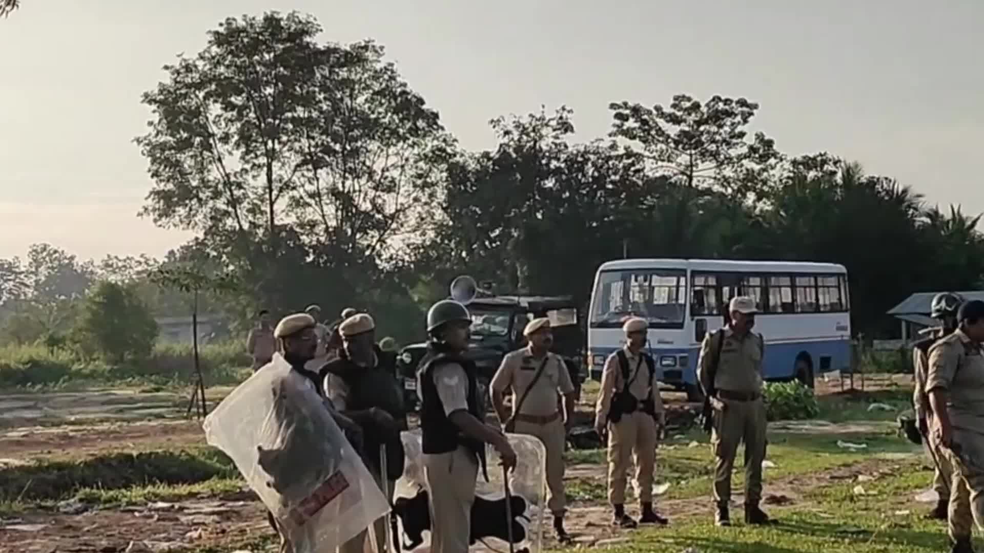 Eviction drive in Assam , India 