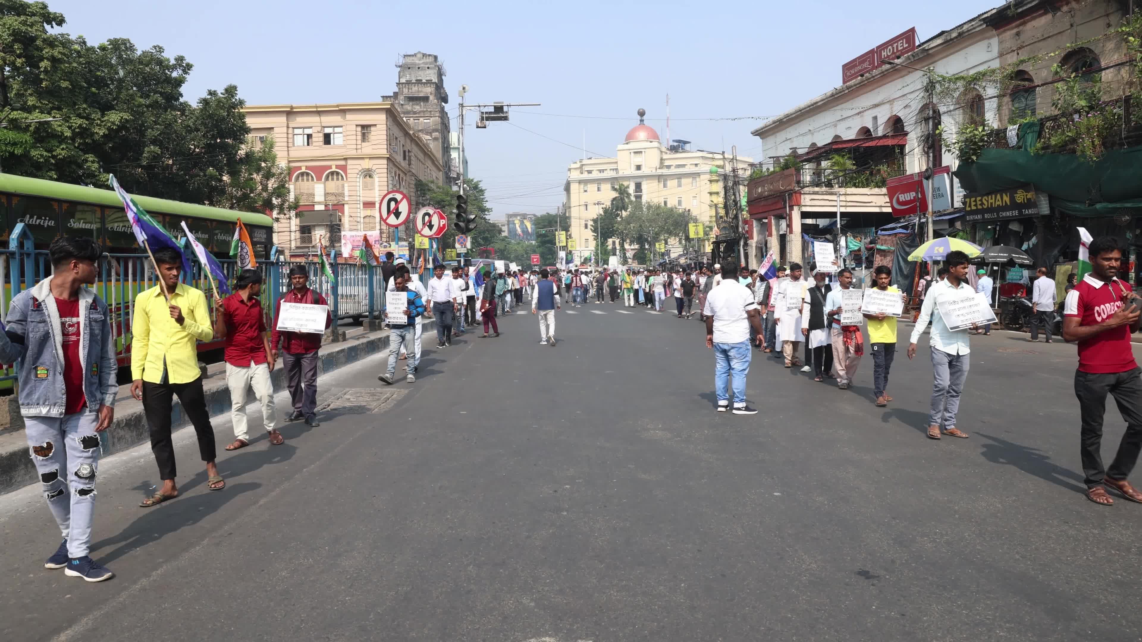 Protest march against the Delhi car blast In Kolkata, India