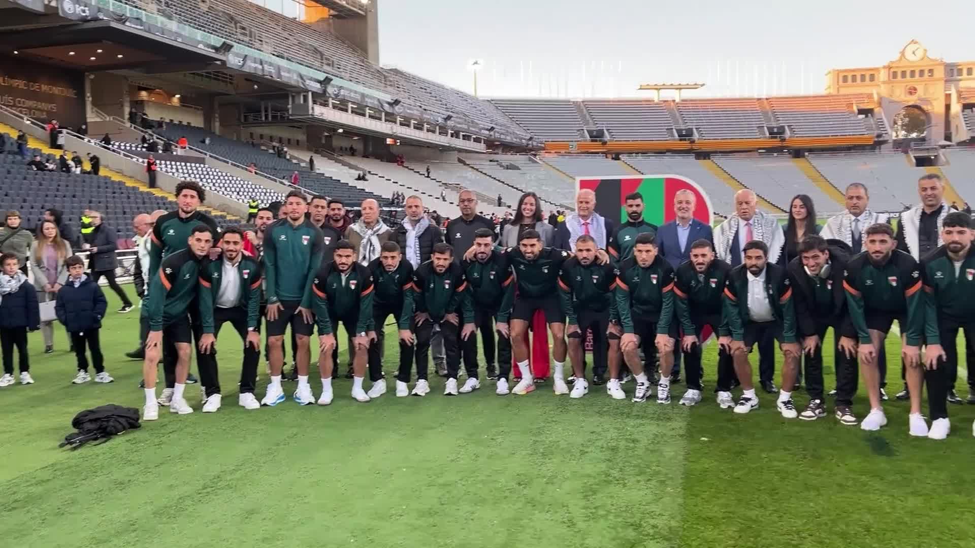Jibril Rajoub, President of the Palestinian Football Federation, at the Lluis Companys Stadium in Barcelona