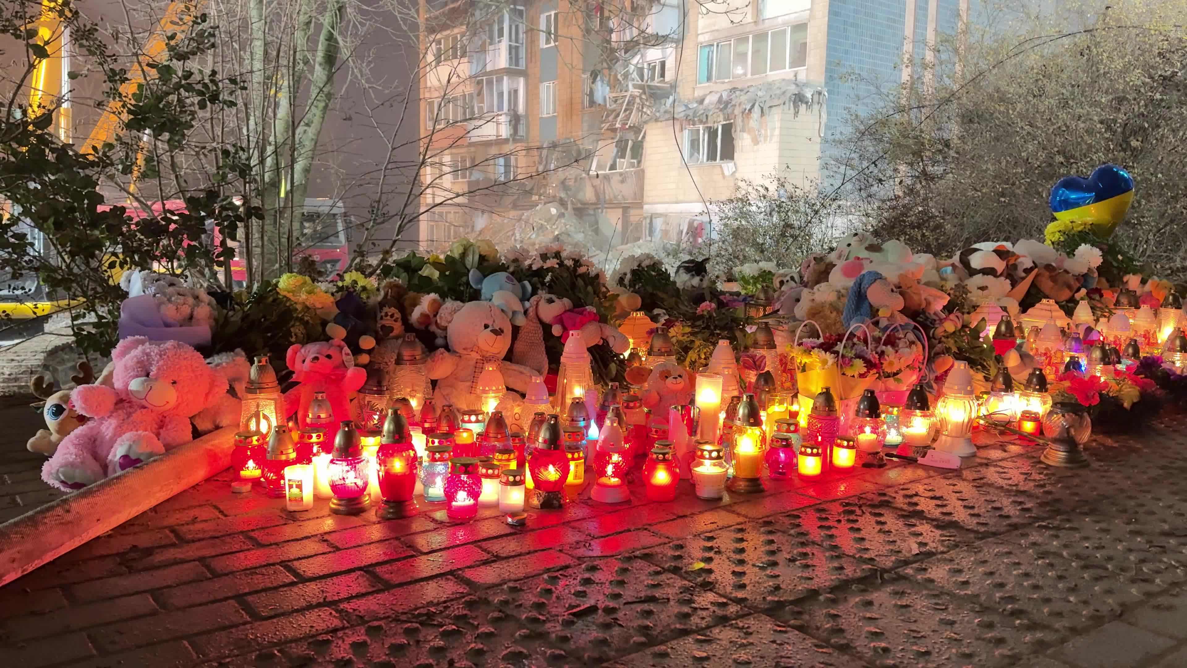 Search and rescue operation at the site where a Russian missile struck a multi-storey residential building in Ternopil, Ukraine