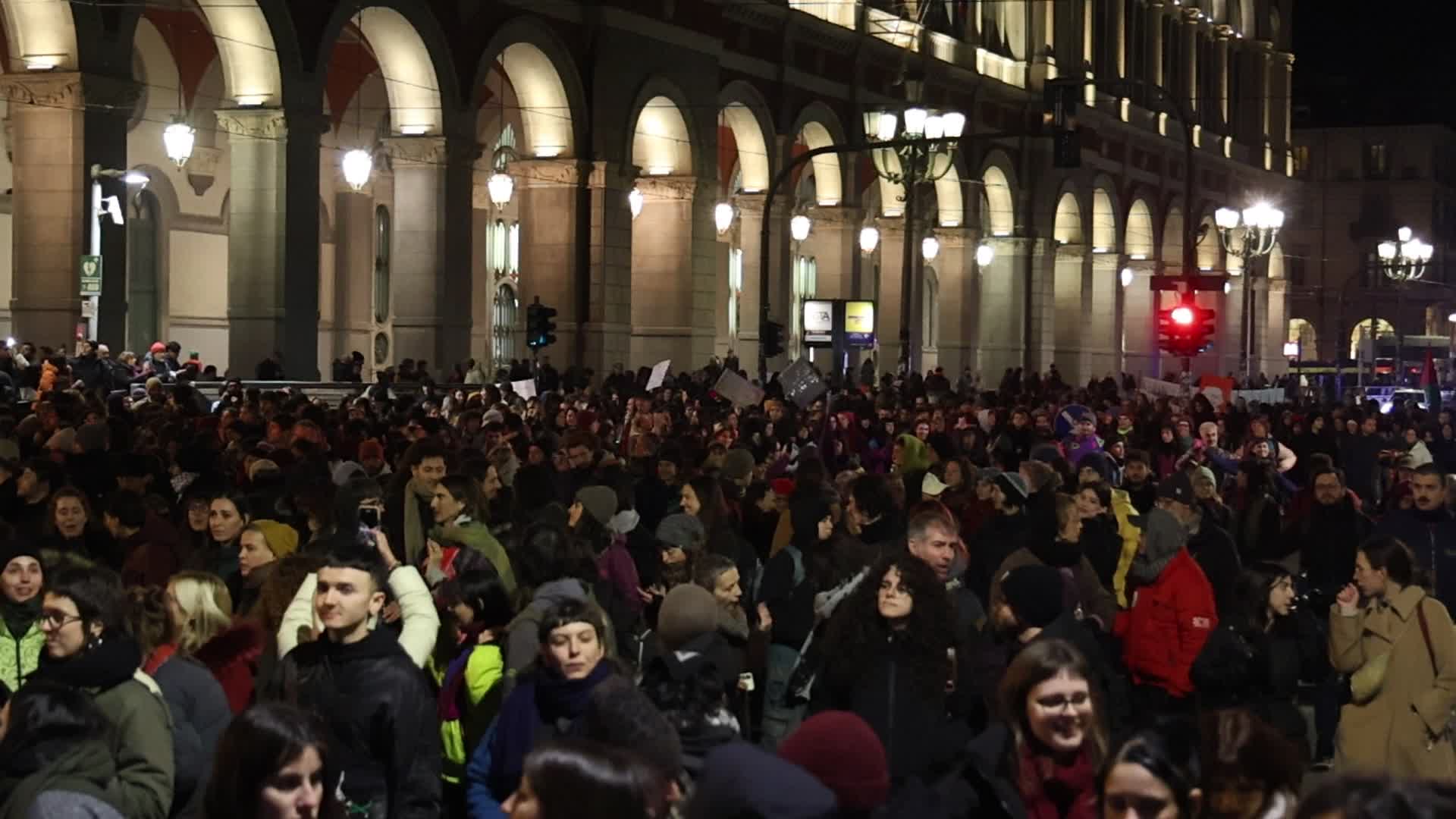 Non Una Di Meno demonstration during the International Day for the Elimination of Violence Against Women in Turin