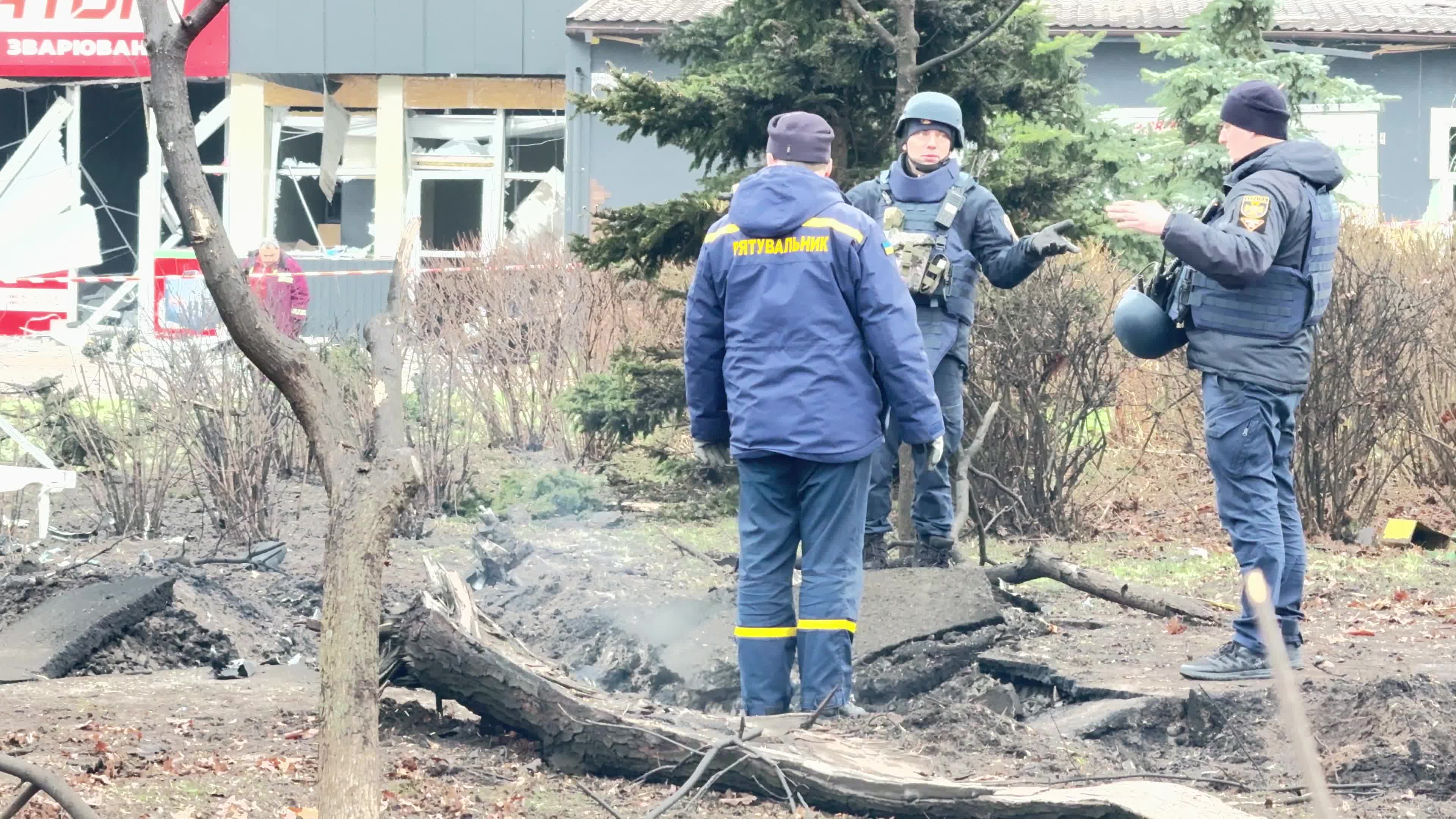 Russian massive missile and drone attack on the Kyiv