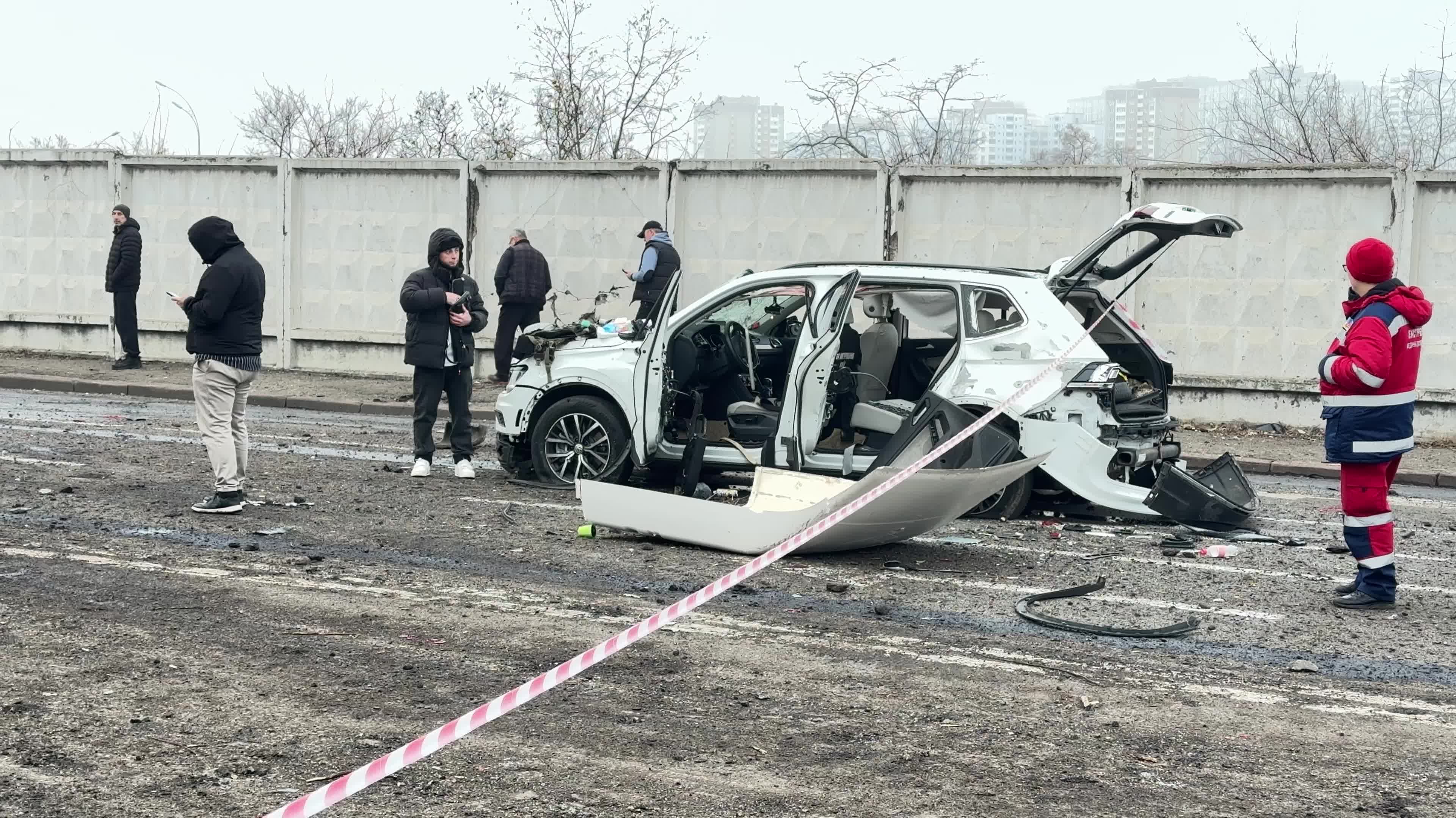 Russian massive missile and drone attack on the Kyiv