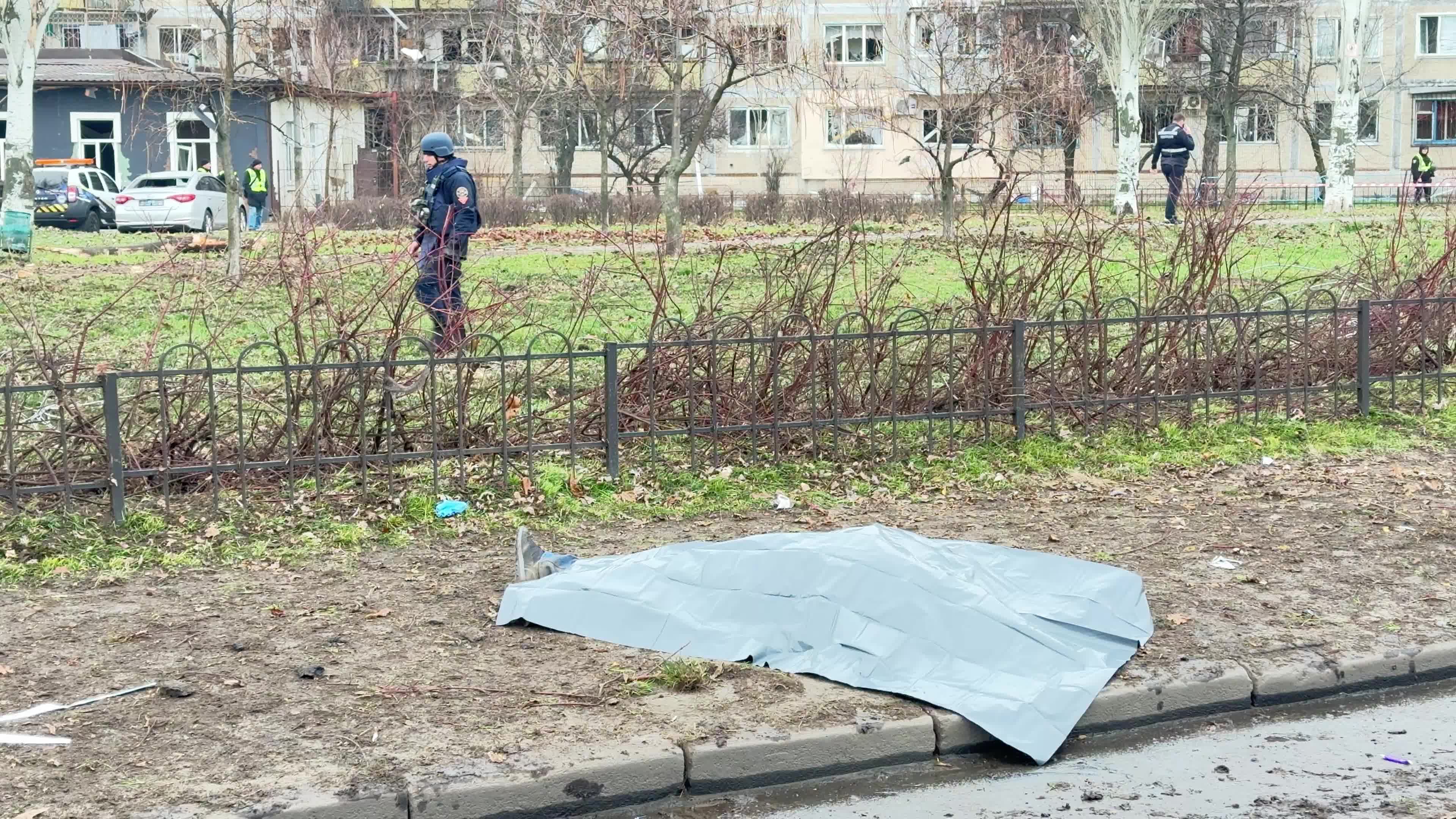 Russian massive missile and drone attack on the Kyiv