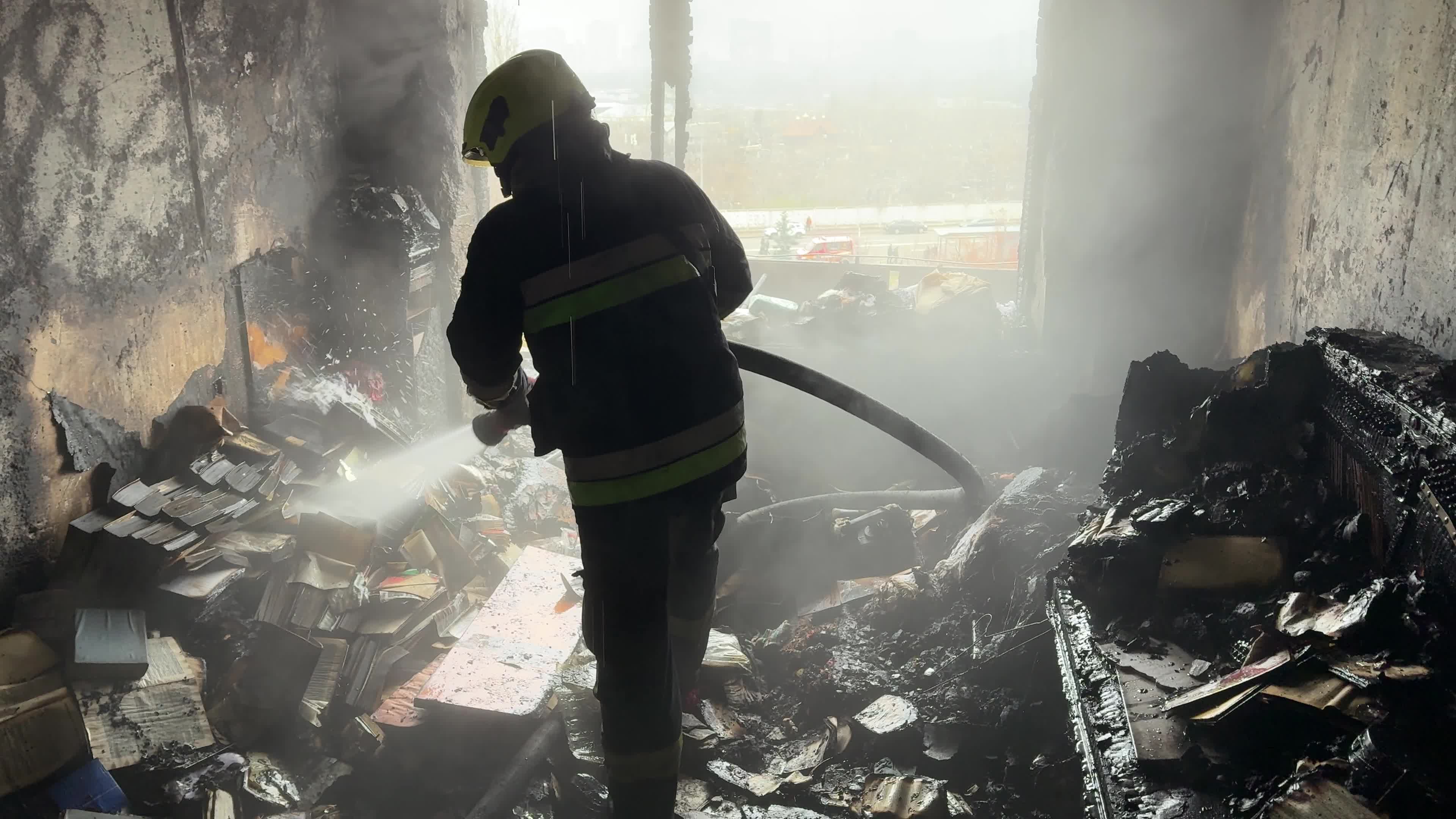 Russian massive missile and drone attack on the Kyiv