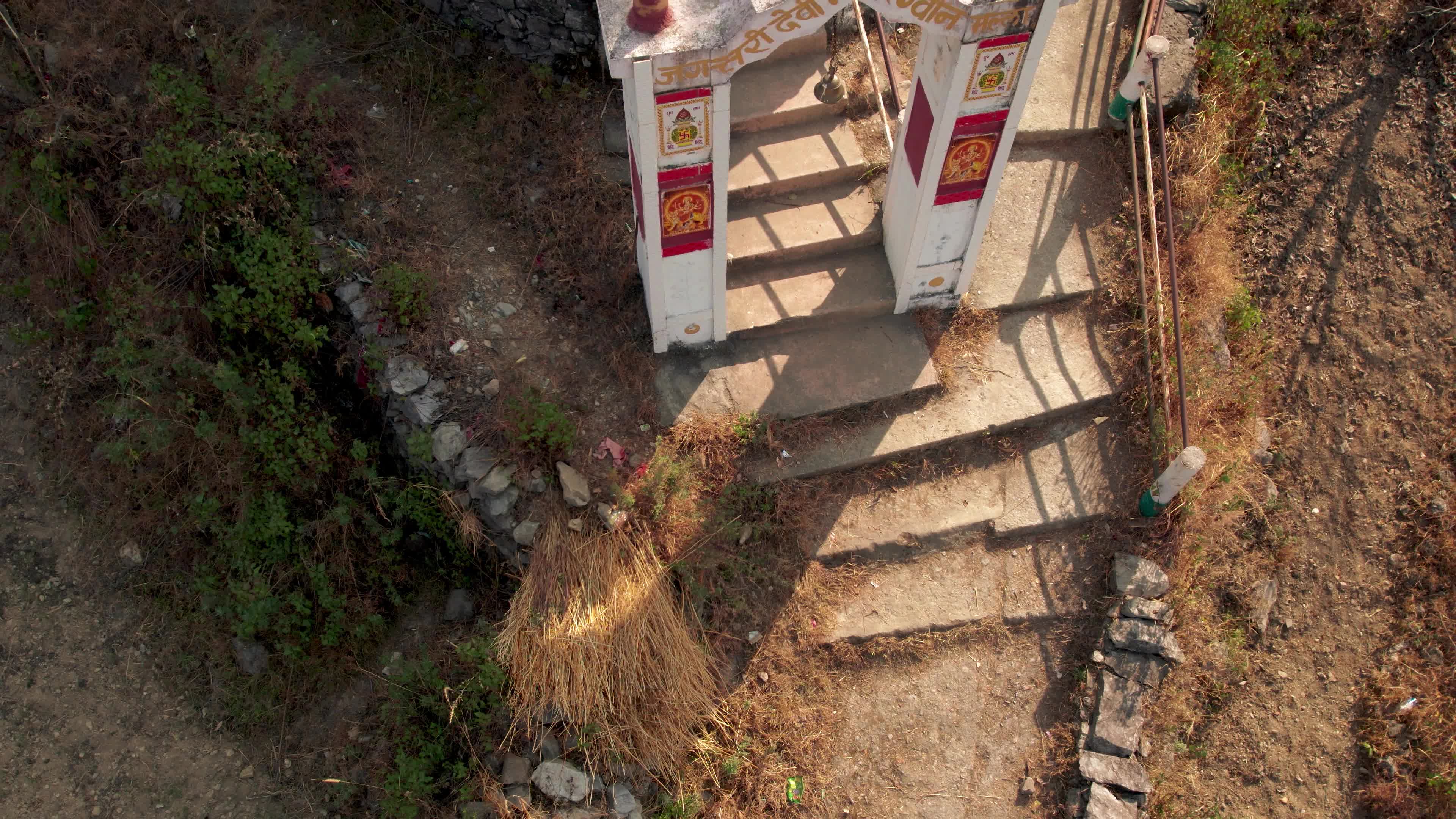 4K Drone View of Village Festival in Uttarakhand Celebrating Lord Ram’s Birth Anniversary at Hilltop Temple