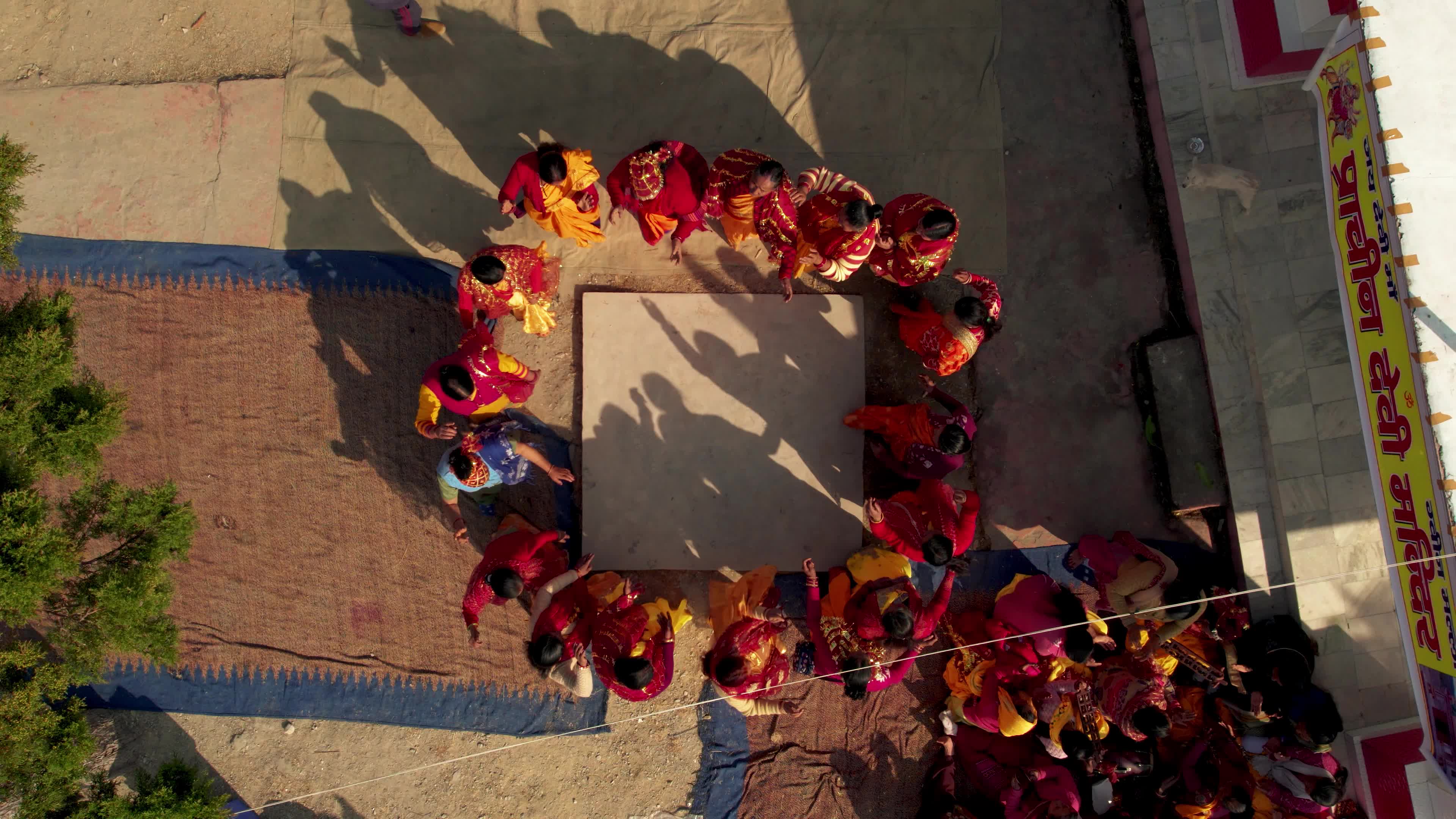 4K Drone View of Village Festival in Uttarakhand Celebrating Lord Ram’s Birth Anniversary at Hilltop Temple