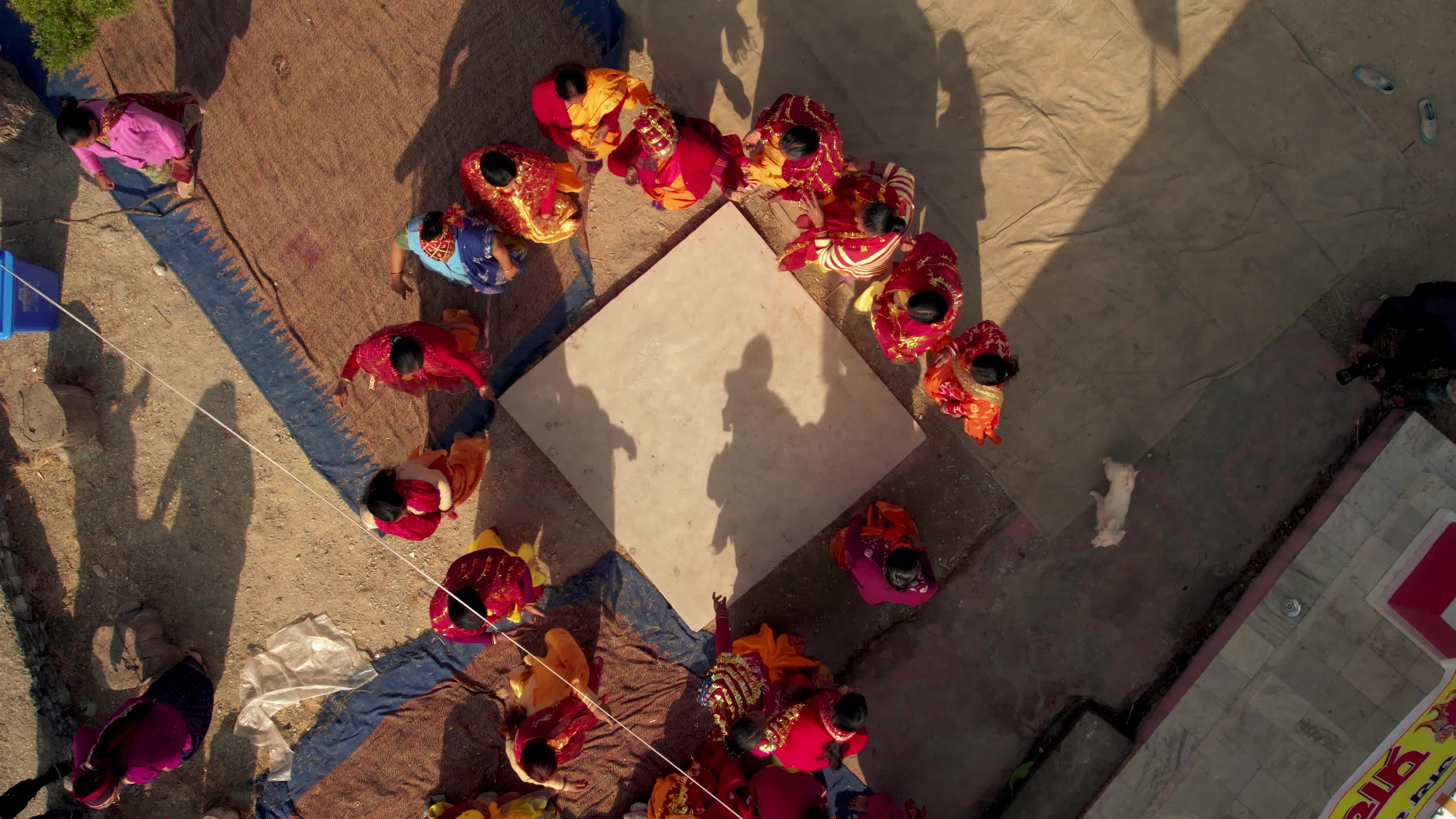 4K Drone View of Village Festival in Uttarakhand Celebrating Lord Ram’s Birth Anniversary at Hilltop Temple