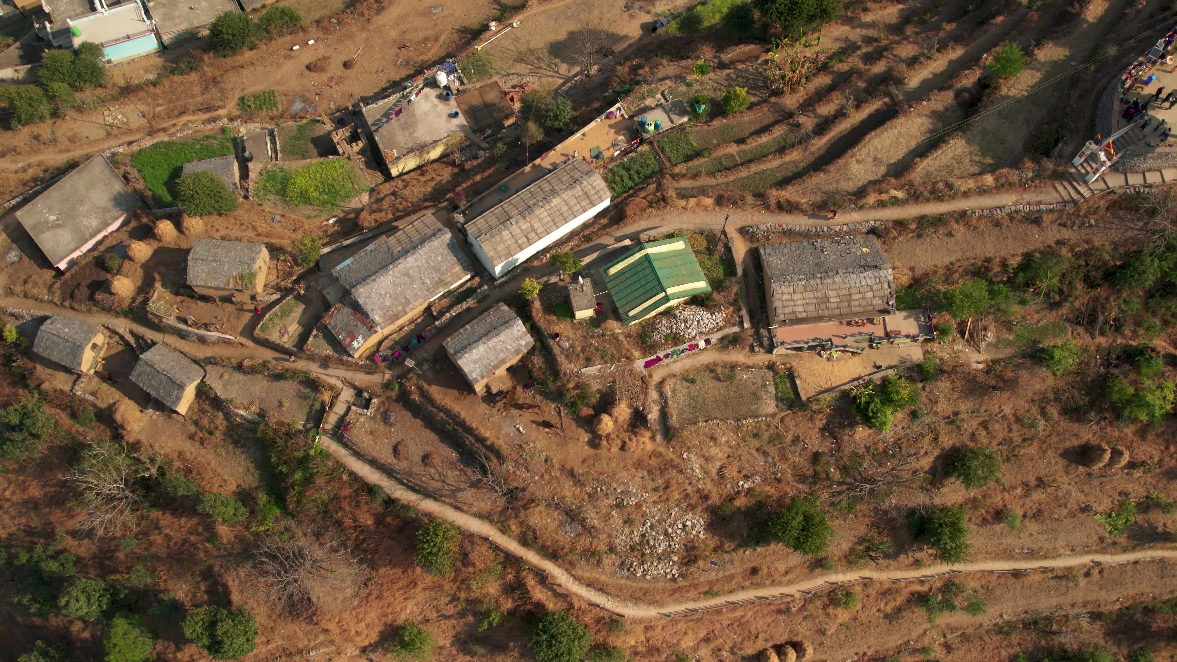 4K Drone View of Village Festival in Uttarakhand Celebrating Lord Ram’s Birth Anniversary at Hilltop Temple