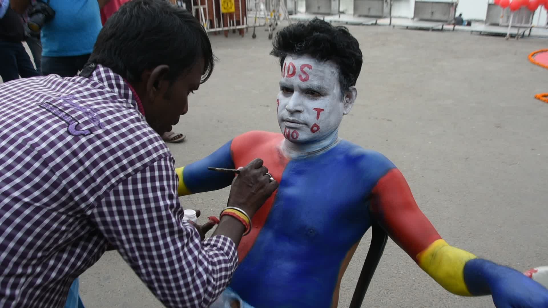 World AIDS day observation in Kolkata.