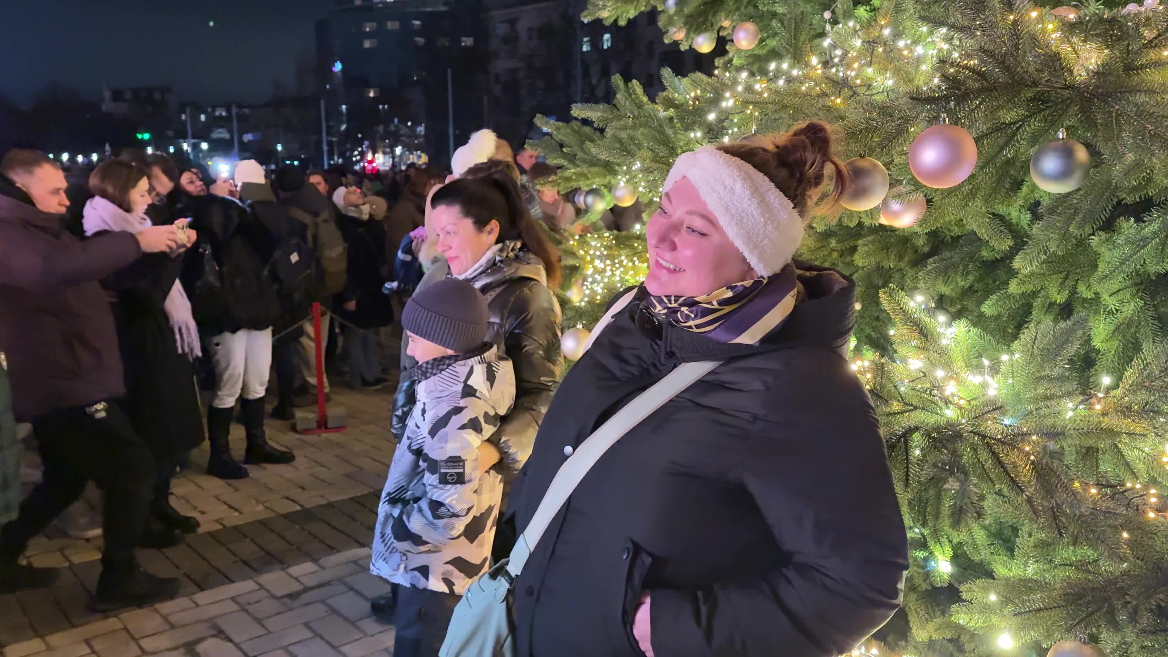Main Christmas tree of Kyiv during a blackout caused by Russia’s ongoing strikes on Ukraine’s energy infrastructure