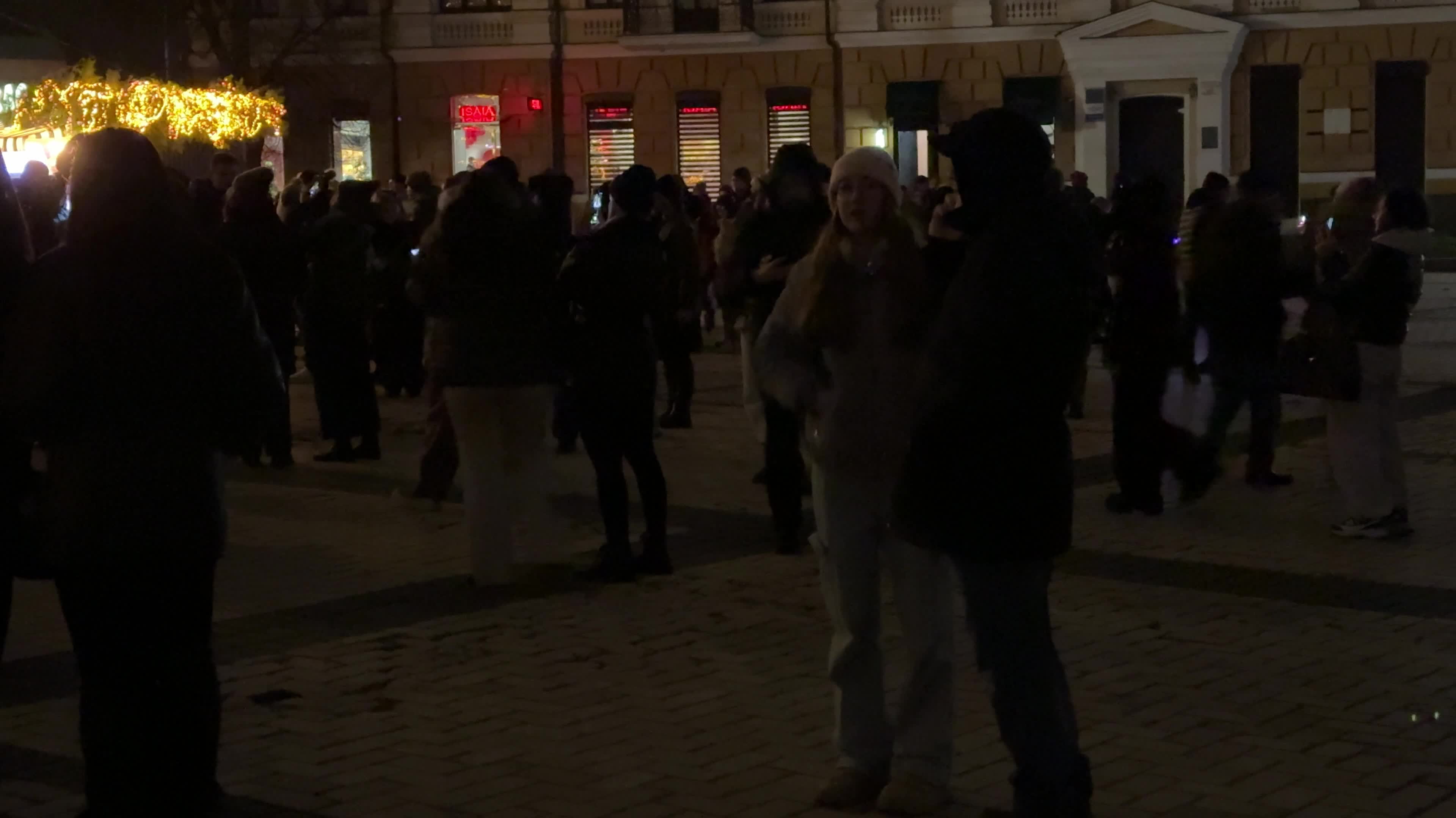 Main Christmas tree of Kyiv during a blackout caused by Russia’s ongoing strikes on Ukraine’s energy infrastructure