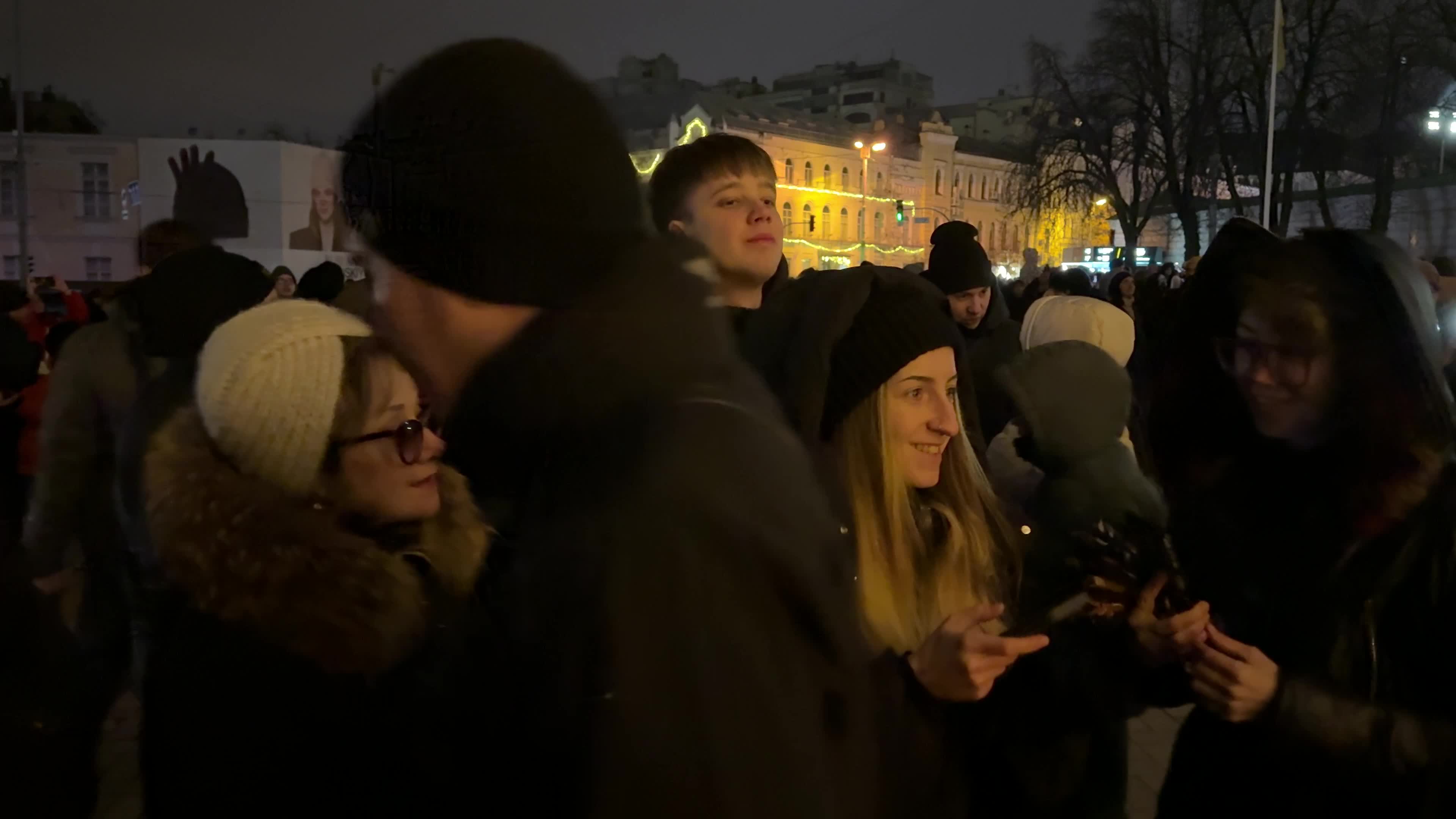 Main Christmas tree of Kyiv during a blackout caused by Russia’s ongoing strikes on Ukraine’s energy infrastructure