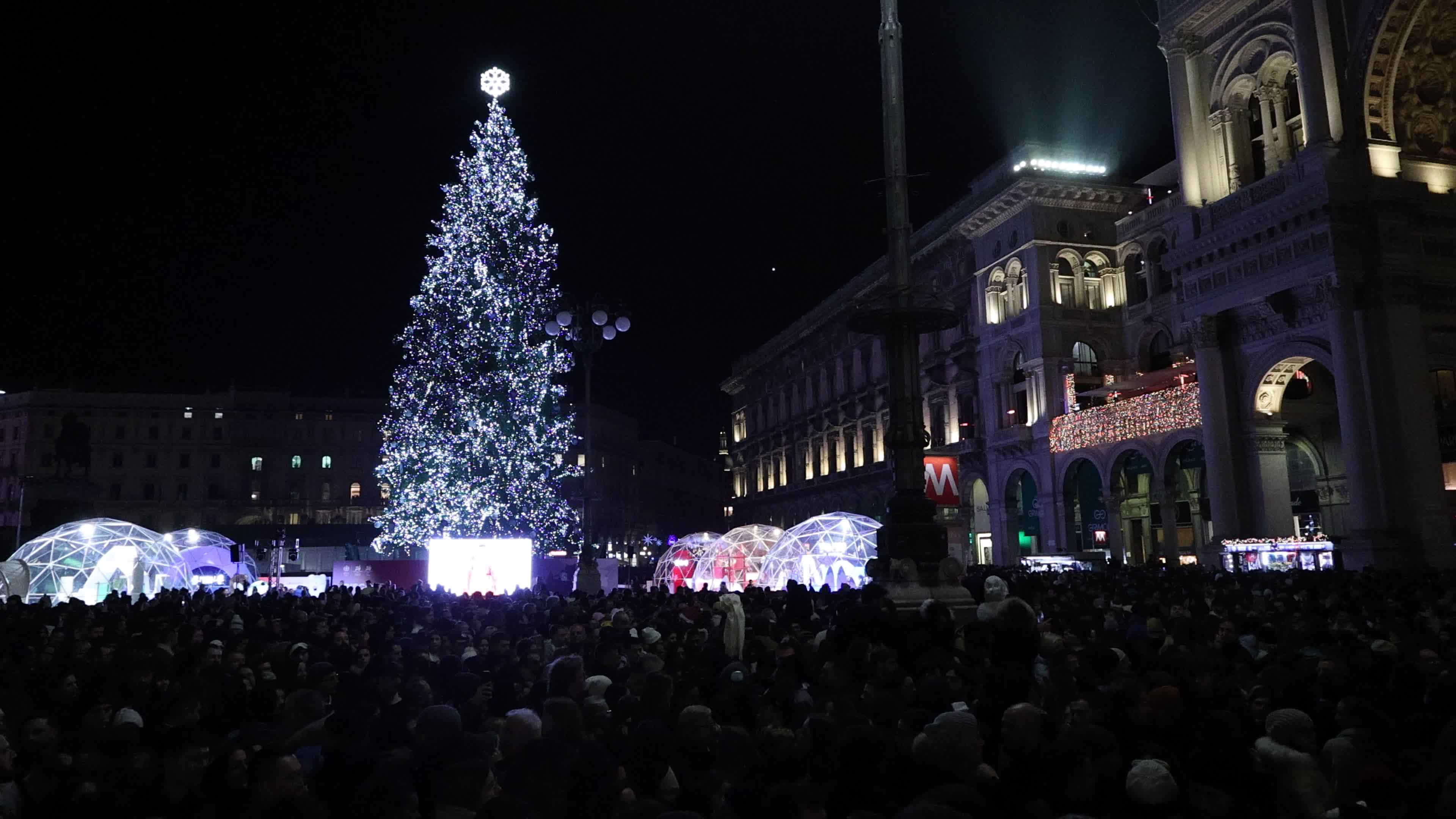 The lighting ceremony of the Milano Cortina 2026 Winter Olympic and Paralympic Games christmas tree in Milan