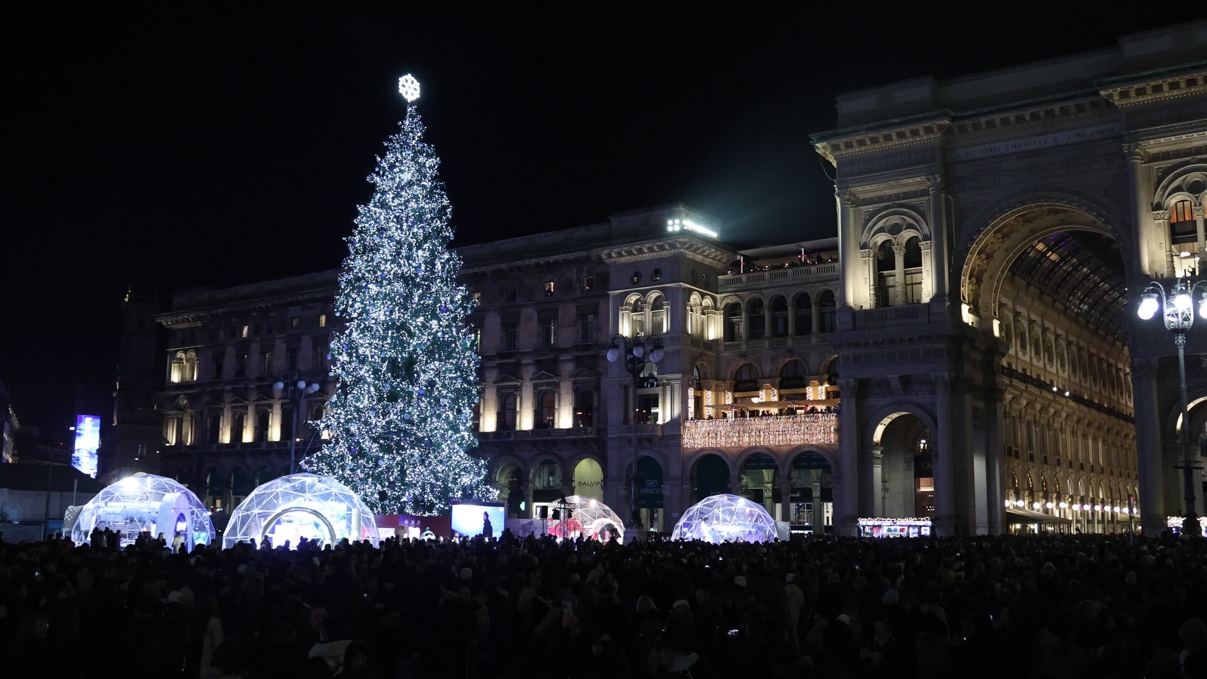The lighting ceremony of the Milano Cortina 2026 Winter Olympic and Paralympic Games christmas tree in Milan