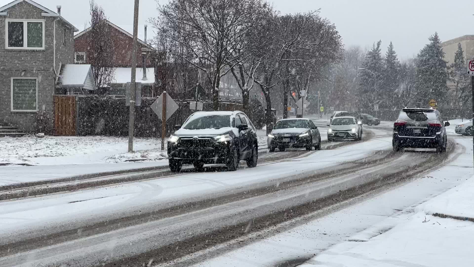 Snowfall in Toronto, Canada