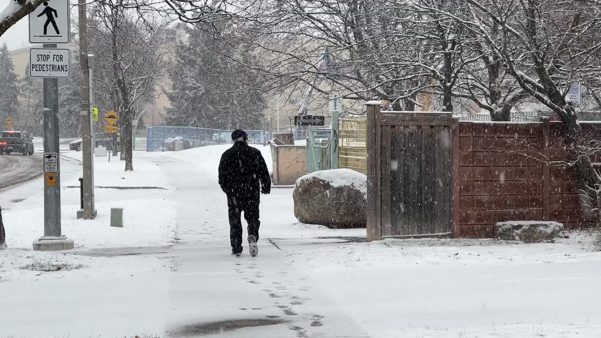 Snowfall in Toronto, Canada