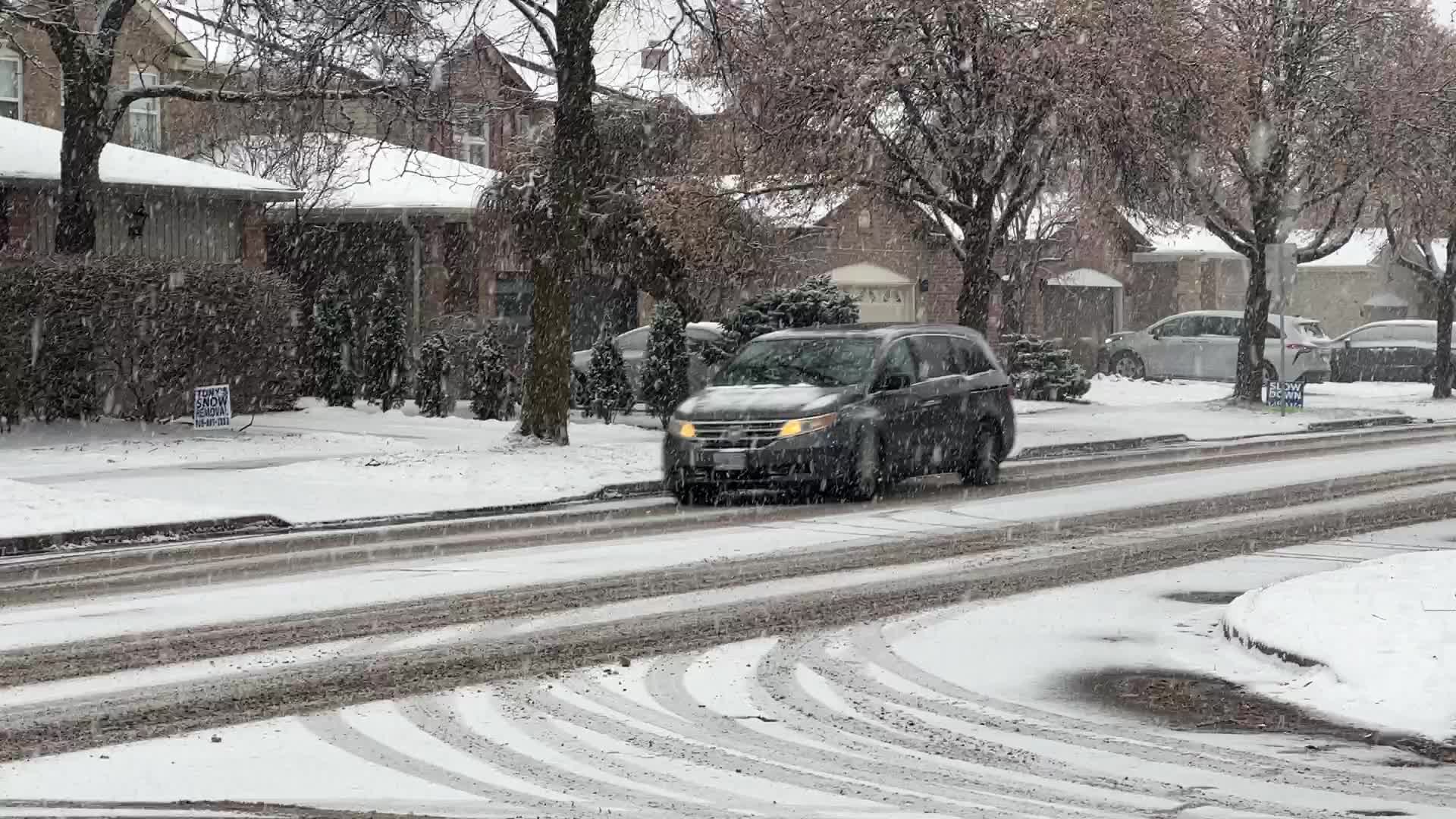 Snowfall in Toronto, Canada
