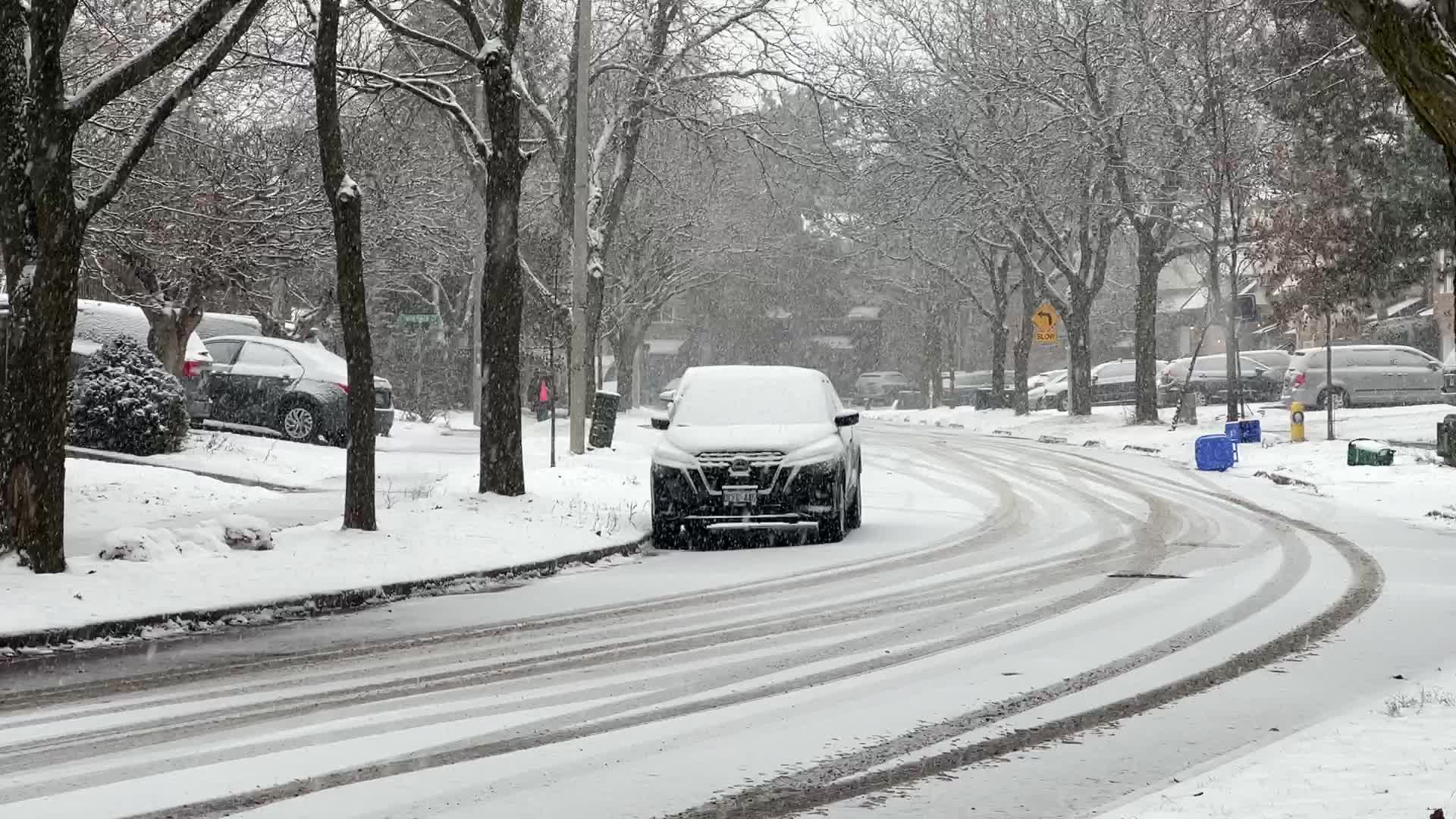 Snowfall in Toronto, Canada