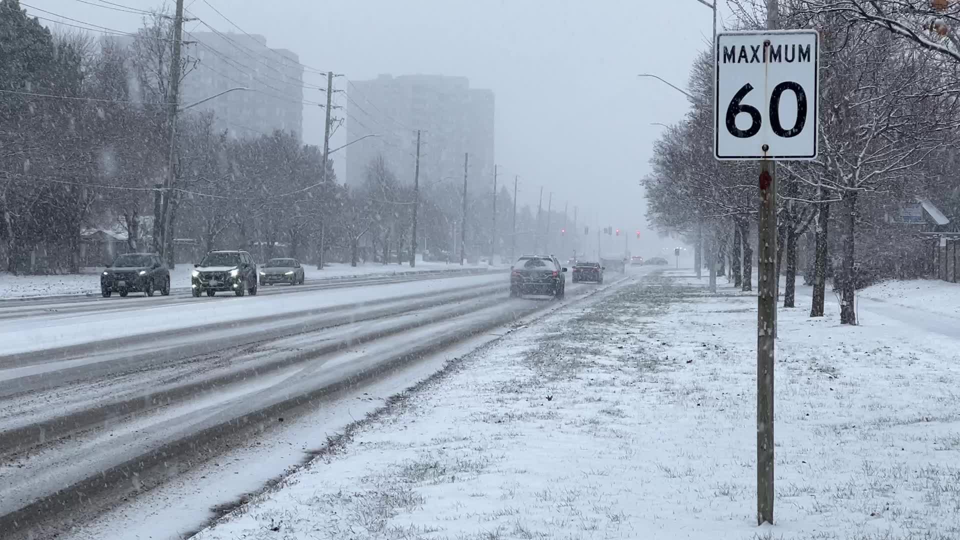 Snowfall in Toronto, Canada