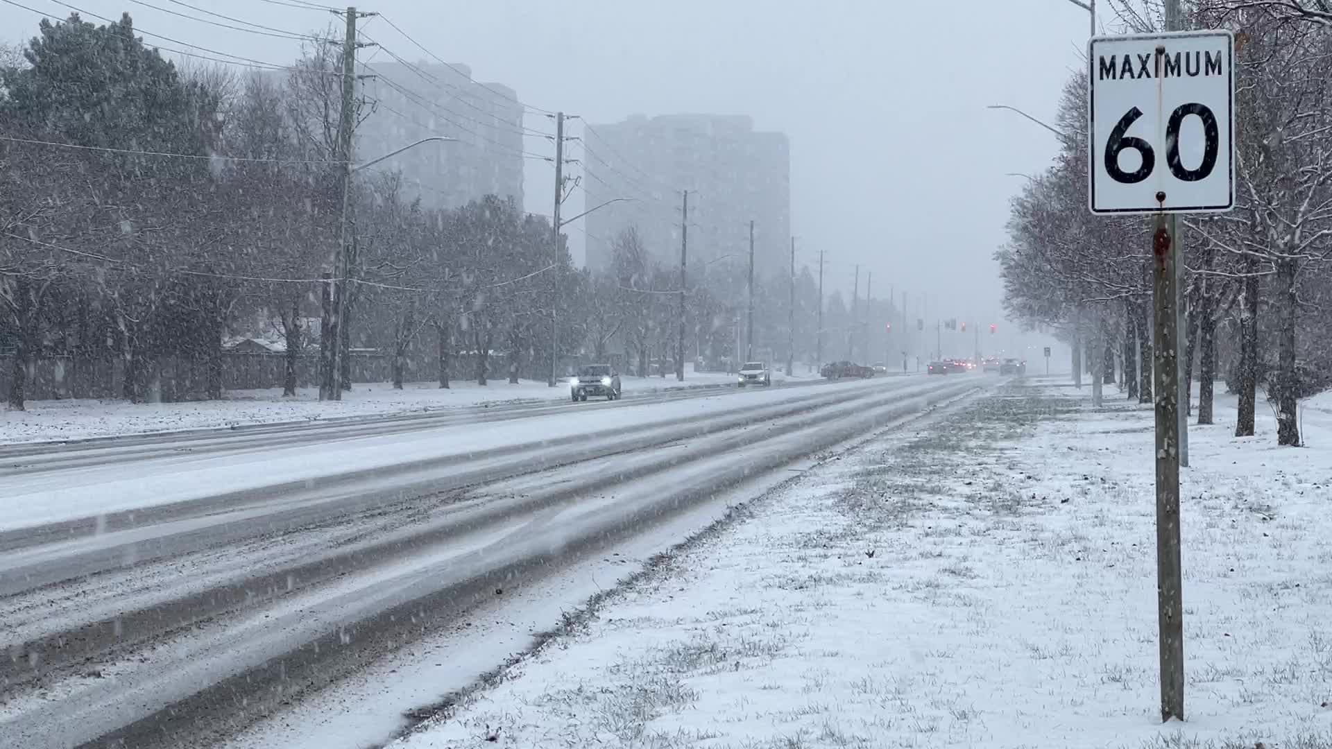 Snowfall in Toronto, Canada