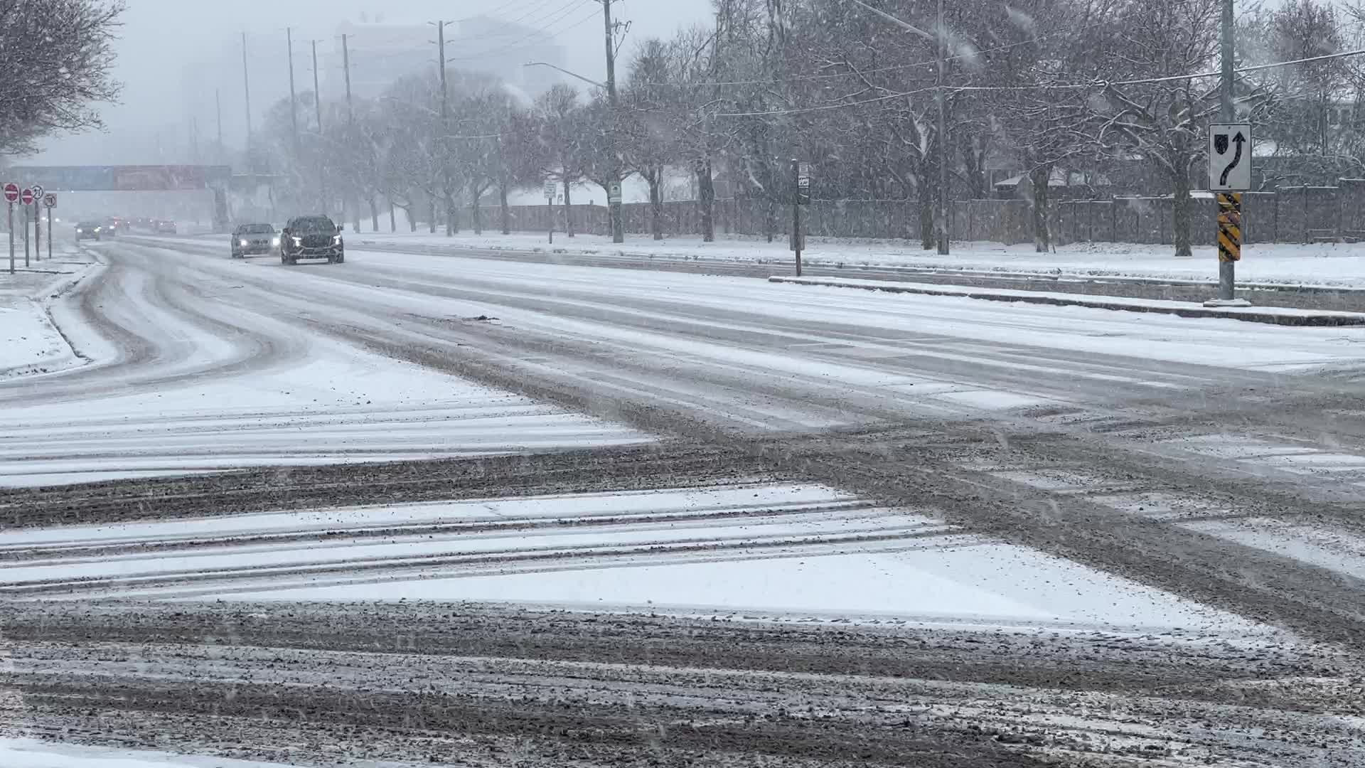 Snowfall in Toronto, Canada