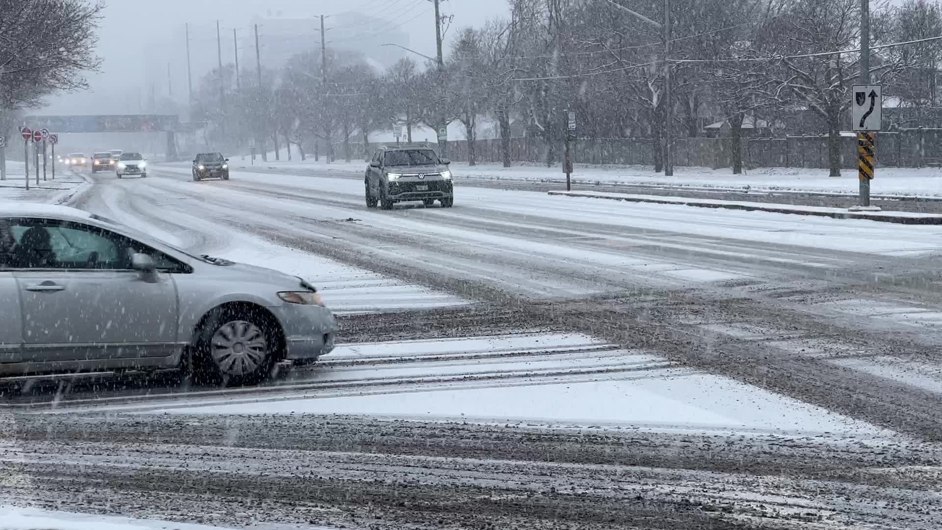 Snowfall in Toronto, Canada