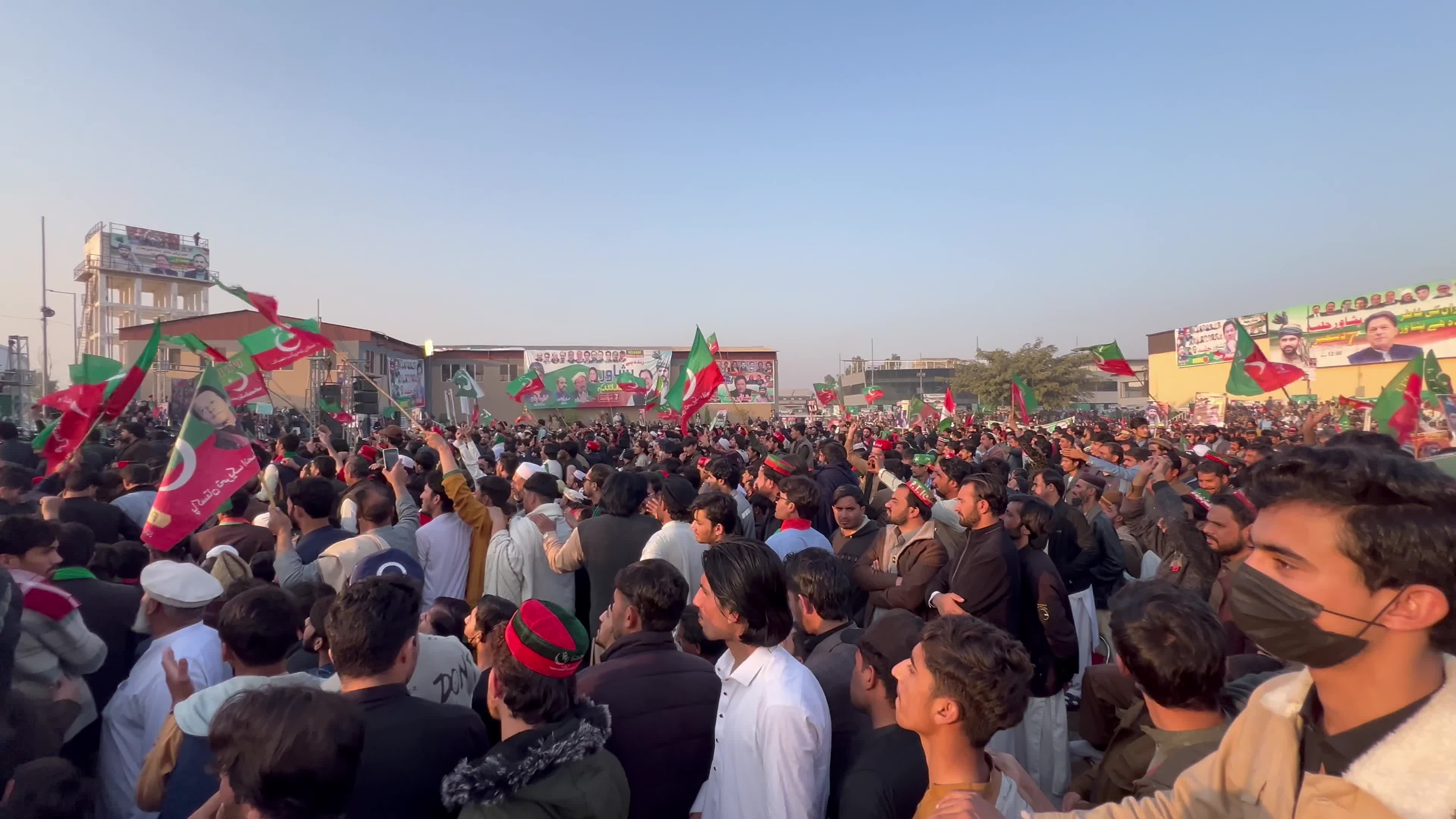 Opposition PTI party rally in Peshawar