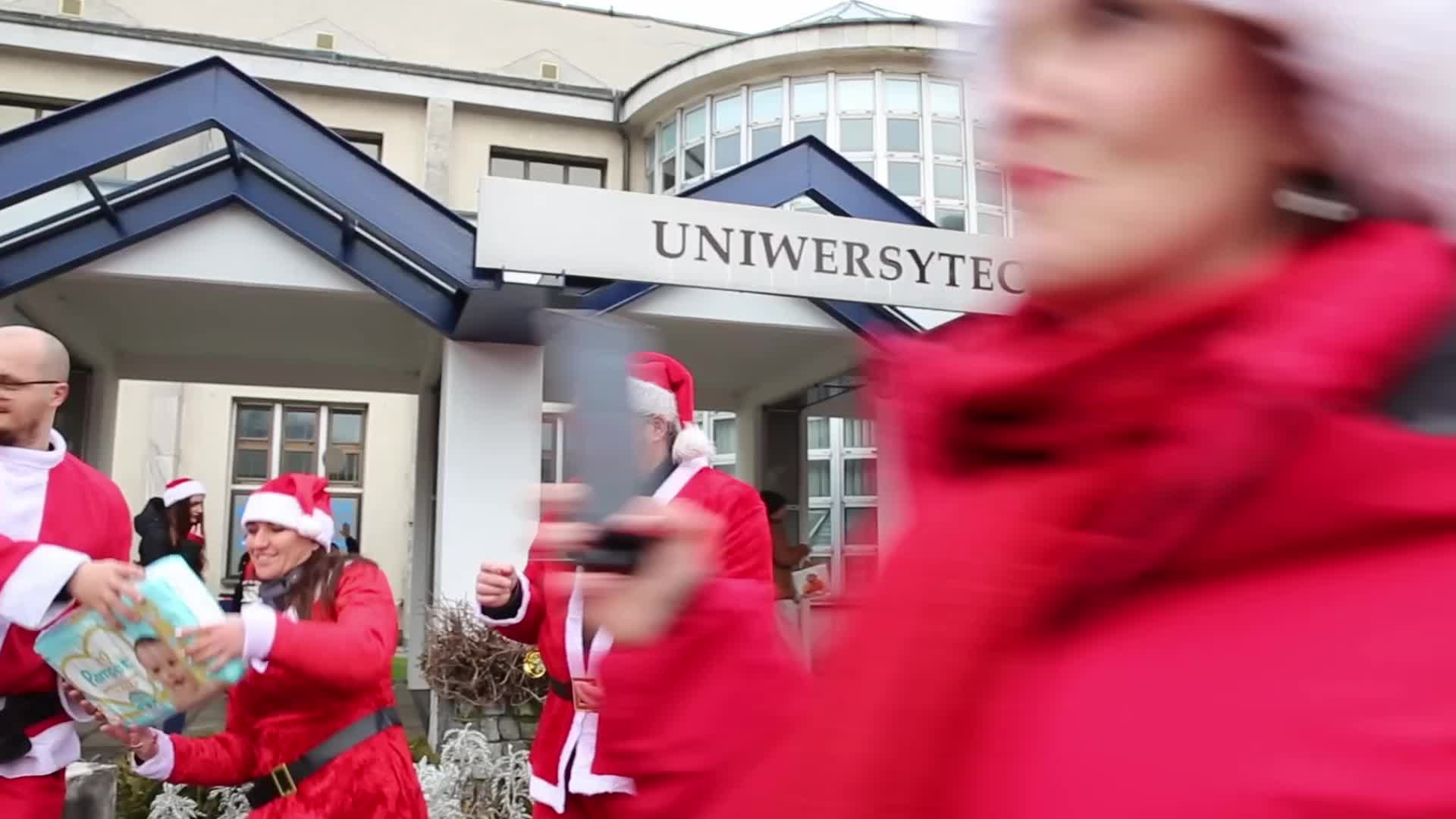 Santa Motorcyclists fundrise for children in Krakow, Poland 