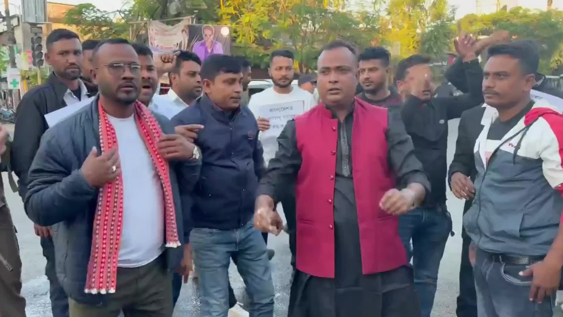 The All Assam Minority Students’ Union (AAMSU _ protest against Reported Attacks on Minorities in Bangladesh