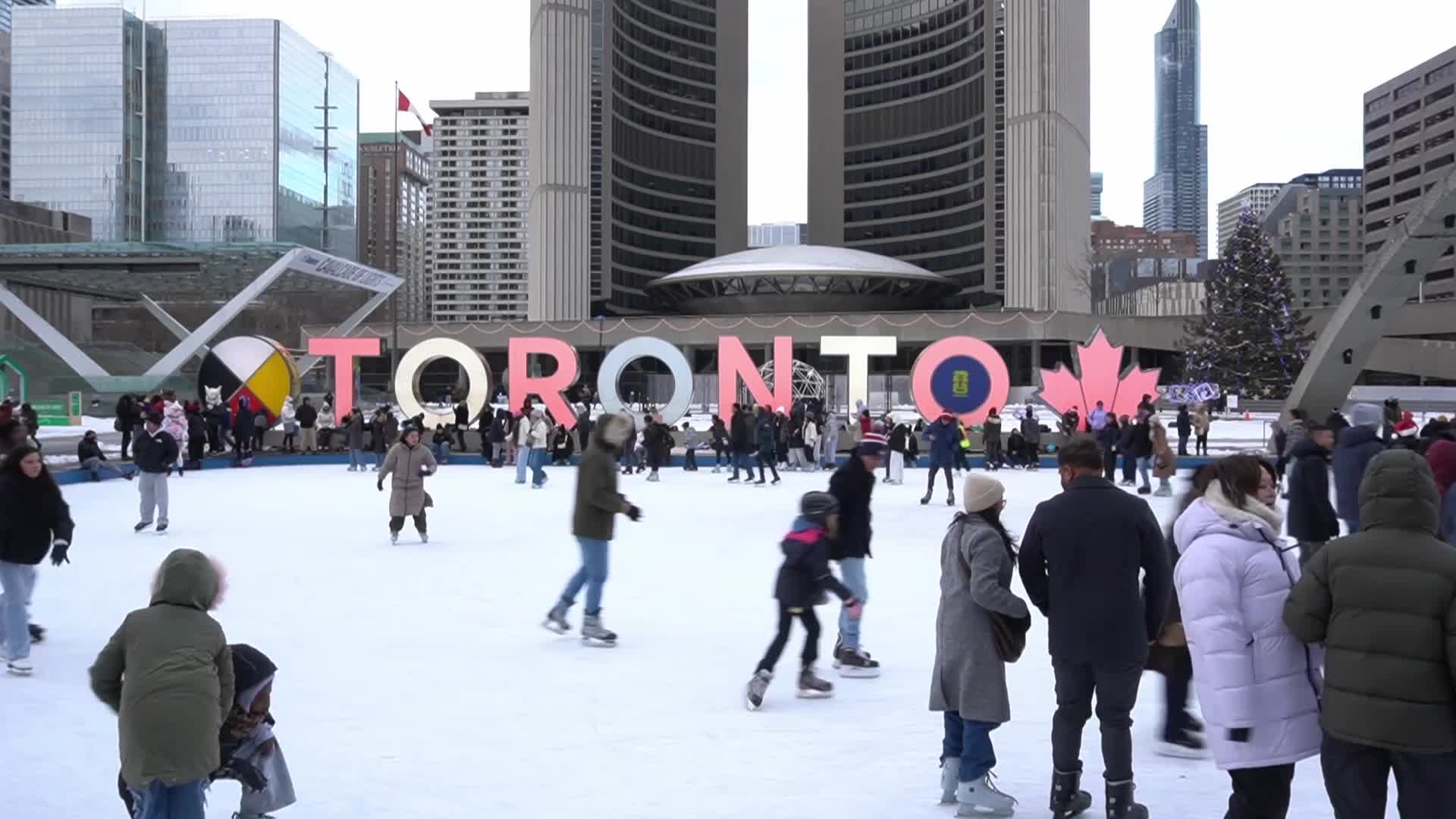 Ice skating in Toronto, Canada
