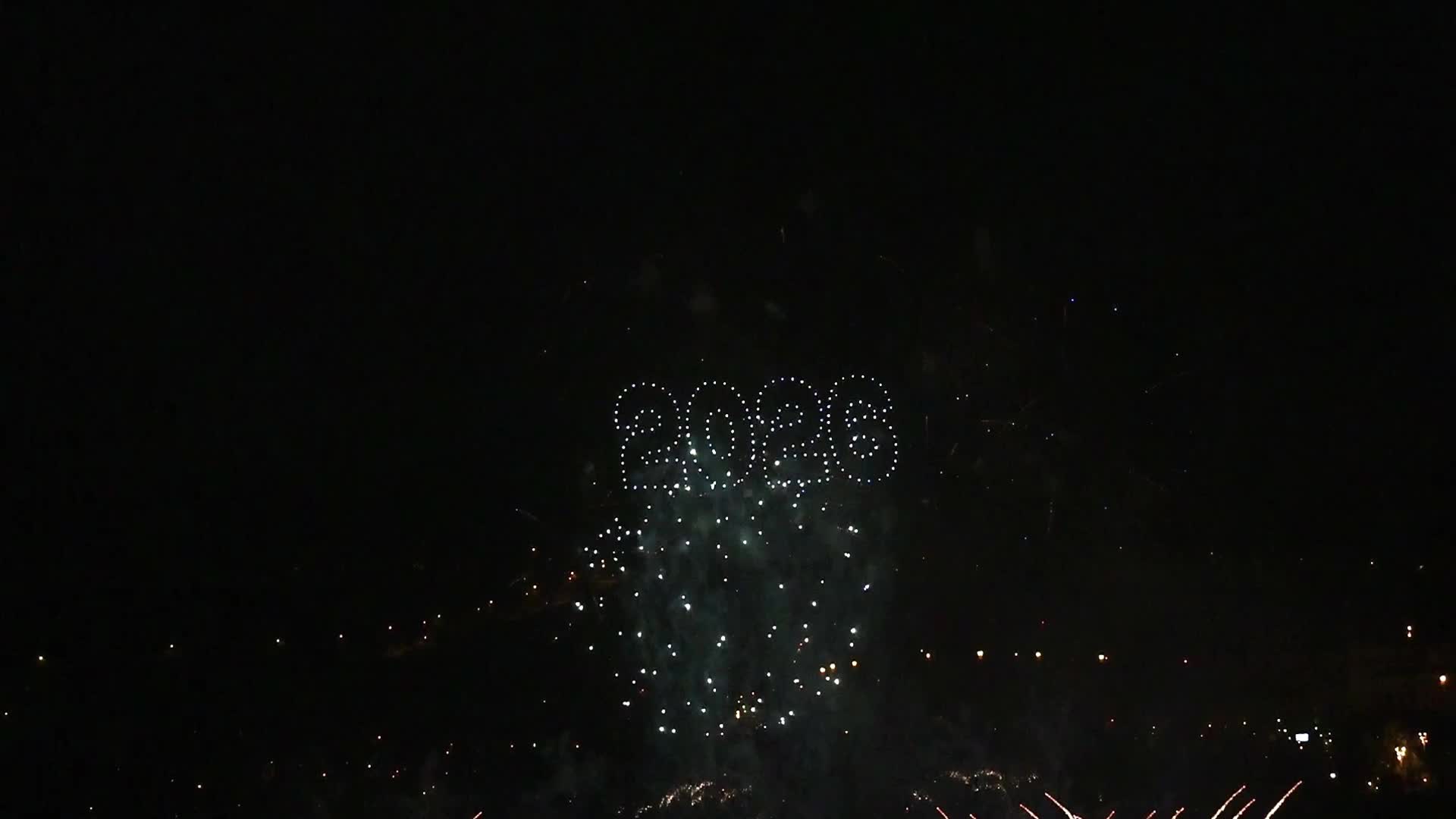 Pyrotechnics, drones and music welcome 2026 in Barcelona
