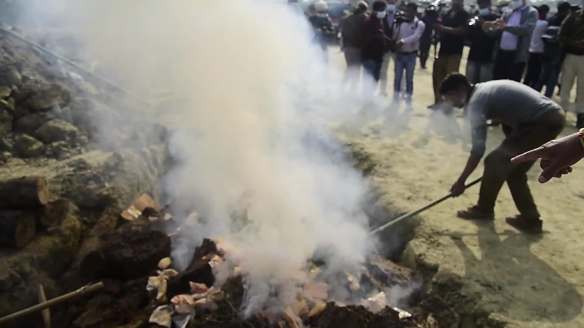 Drug Disposal By Assam Police In India