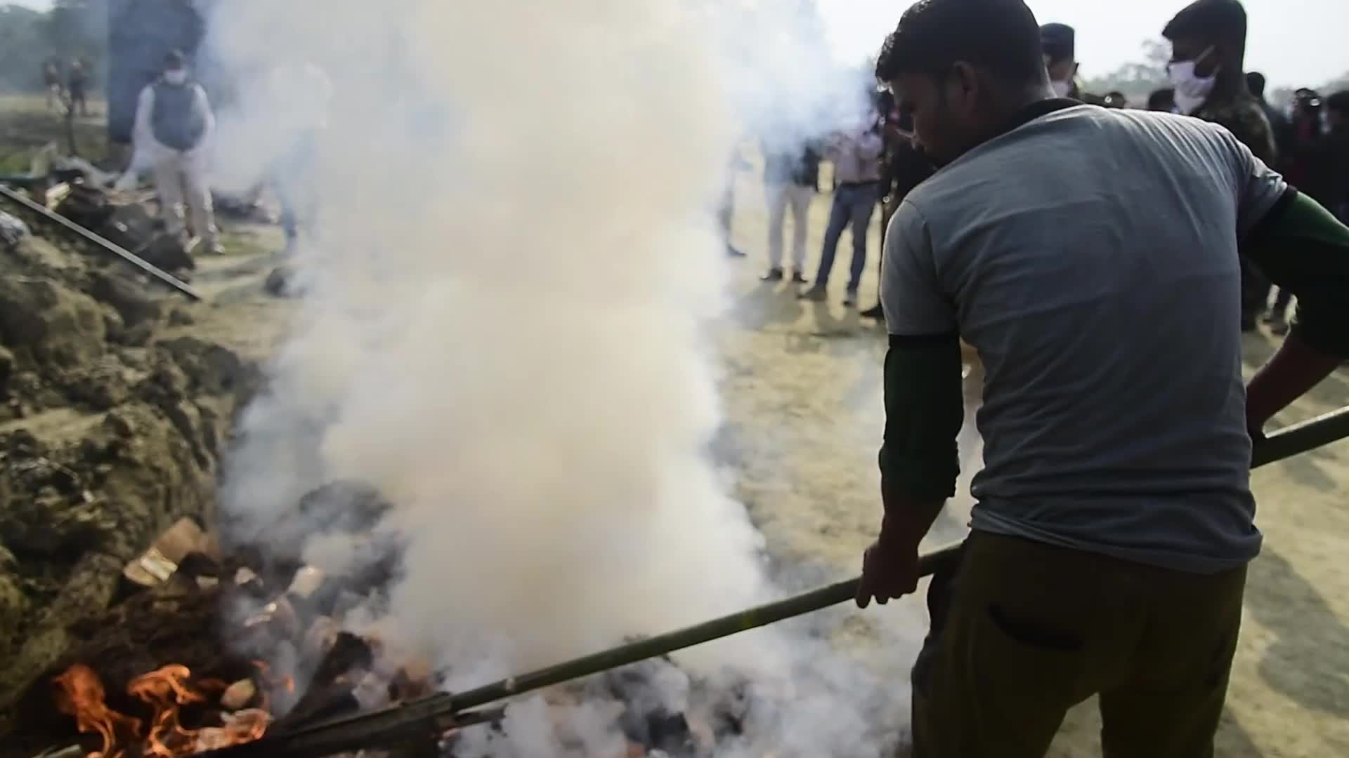 Drug Disposal By Assam Police In India